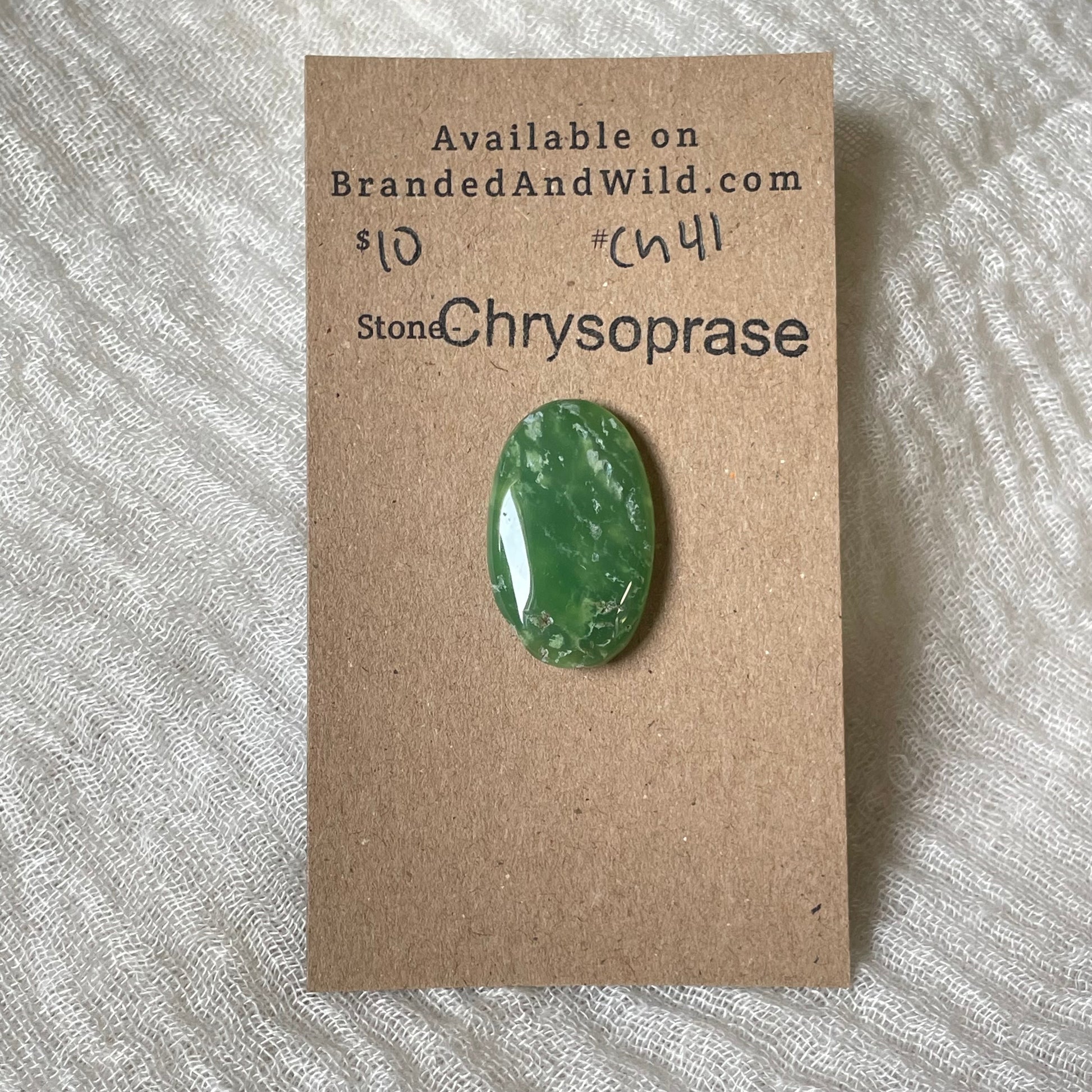 Chrysoprase Cabochon - Ch41 564C4A7B-D2F4-43F8-9D19-A6E7C28717CC Brandedandwild.com