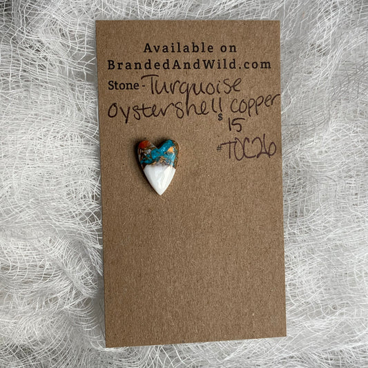 Turquoise, Oystershell, Copper Cabochon - TOC26