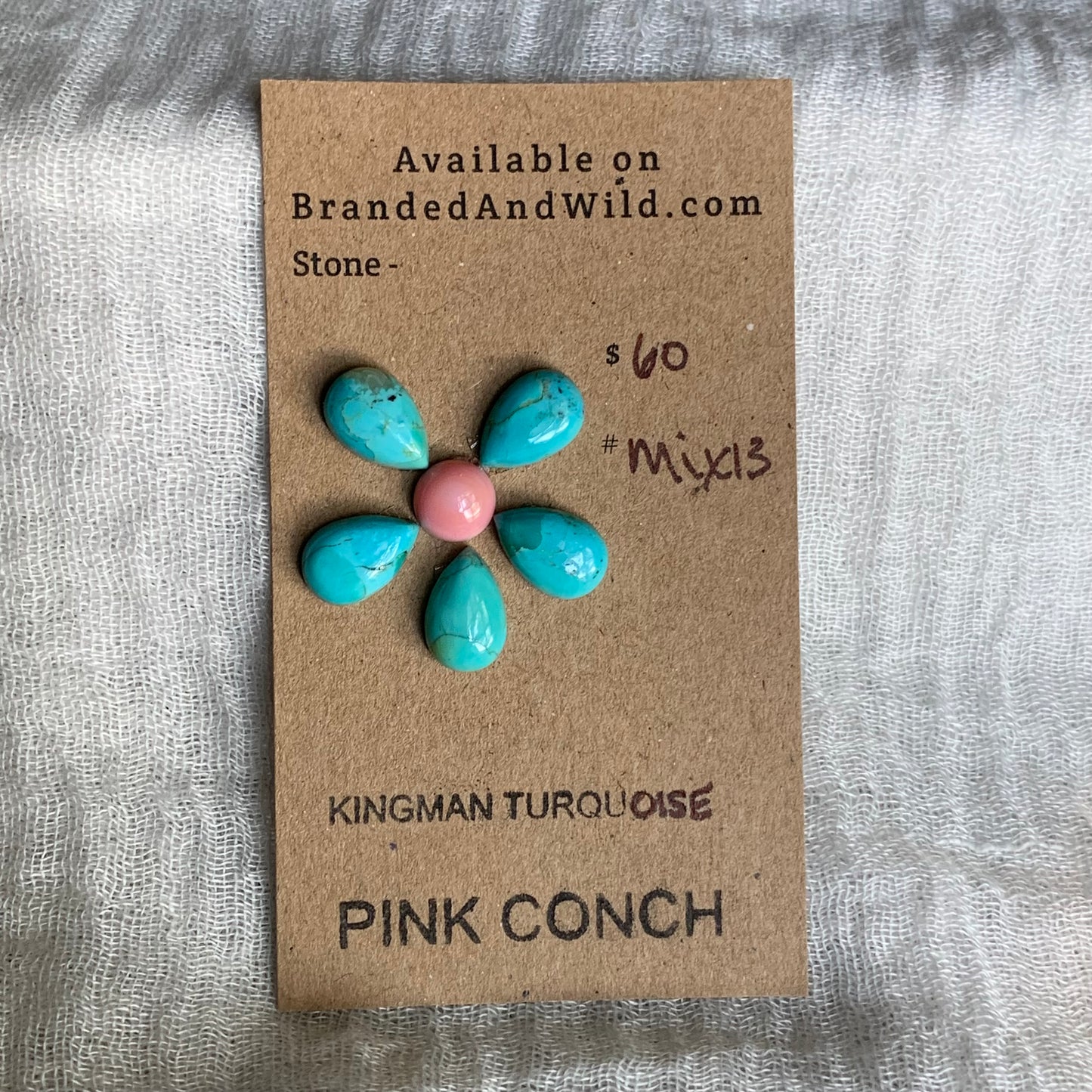 Kingman / Pink Conch Cabochon - Mix13