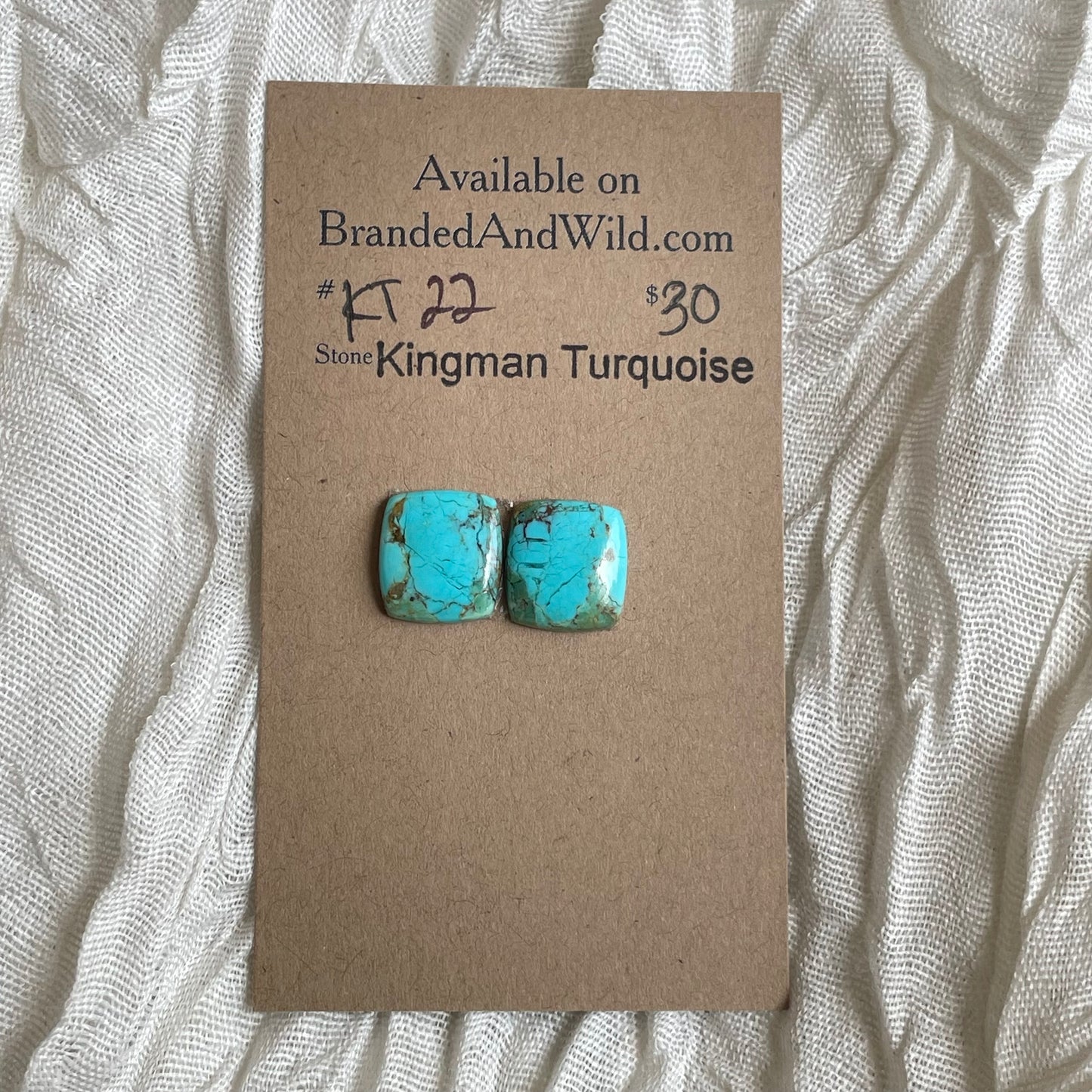 Kingman Turquoise Cabochon - KT22 56E2A9B6-EA58-4EE1-943E-E53C71DAD755 Brandedandwild.com