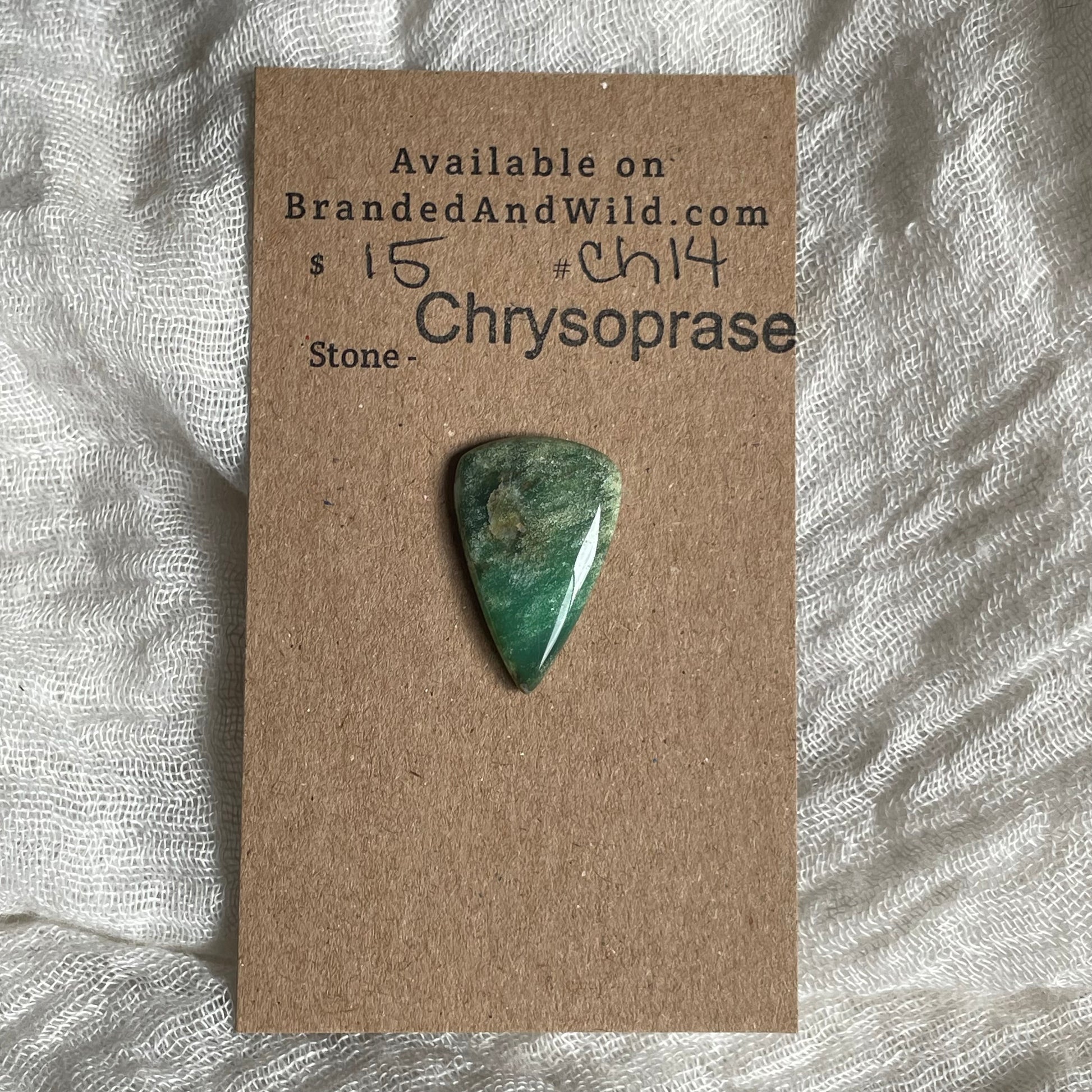 Chrysoprase Cabochon - Ch14 570962D2-327D-423C-B67D-9AAF1D06D02A Brandedandwild.com