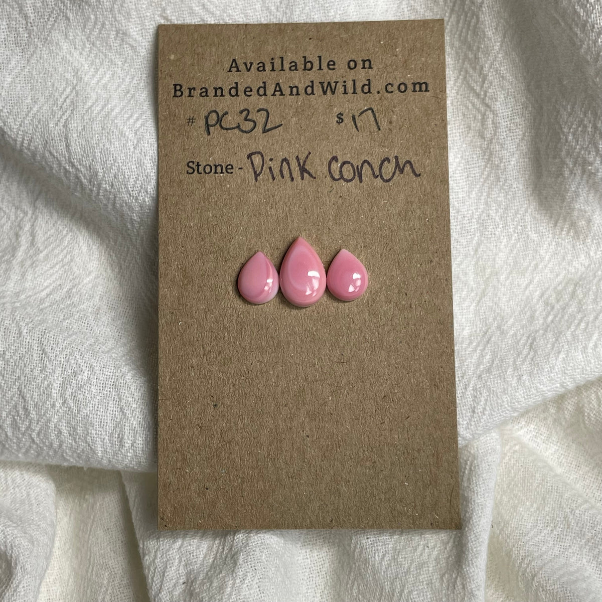 Pink Conch Cabochon - PC32 5730967E-0845-442A-8D6B-E2AA04F4C913 Brandedandwild.com