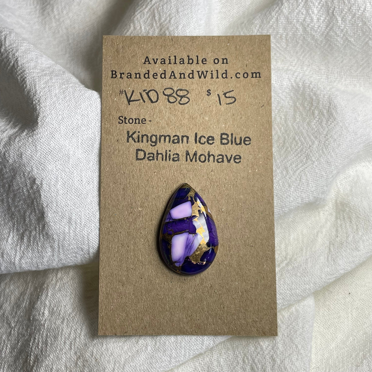 Kingman Ice Blue Dahlia Cabochon - KID88 5788007A-A50D-4485-A452-94ABEB476487 Brandedandwild.com