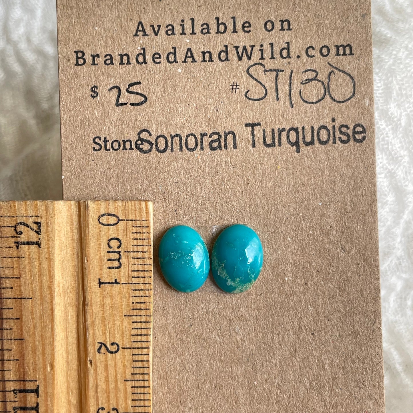 Sonoran Turquoise Cabochon - ST130 578F9338-1258-4DAB-B41A-E39F9B5EFDAB Brandedandwild.com