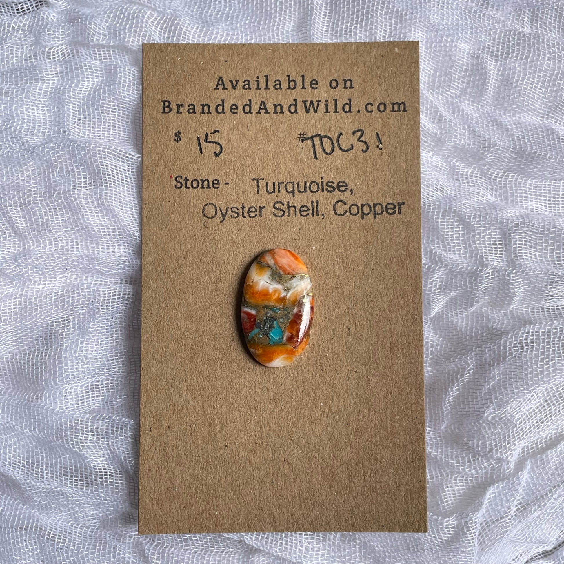Turquoise, Oyster Shell, Copper Cabochon - TOC31 579E543B-BE3E-4D47-A1A2-CCEBB7F40476 Brandedandwild.com