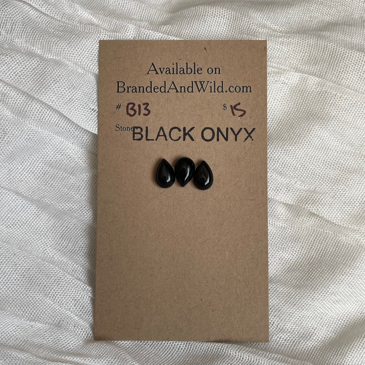 Black Onyx - Cabochon - B13 57F1749D-15FE-45CD-B328-5735D6009309 Brandedandwild.com