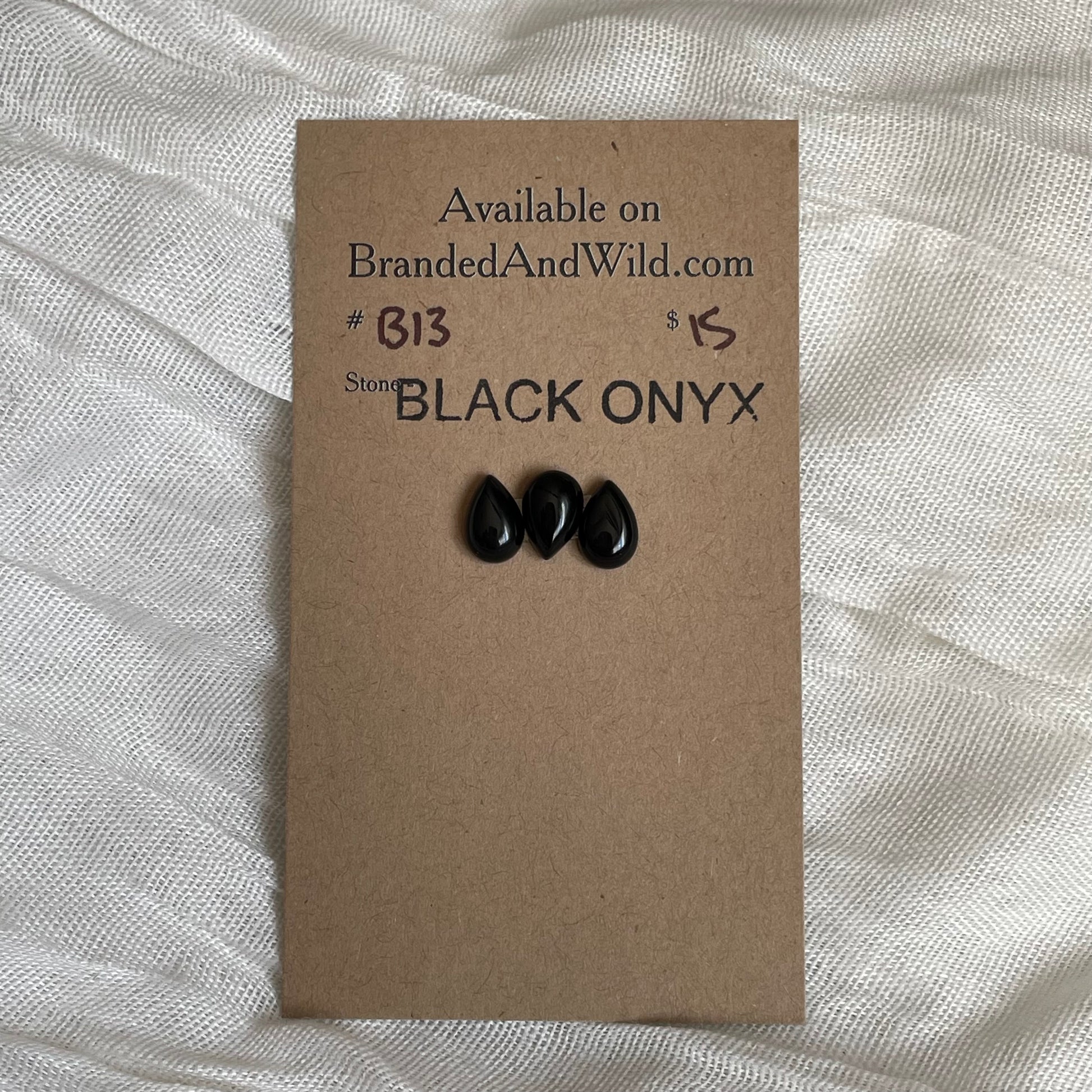 Black Onyx - Cabochon - B13 57F1749D-15FE-45CD-B328-5735D6009309 Brandedandwild.com