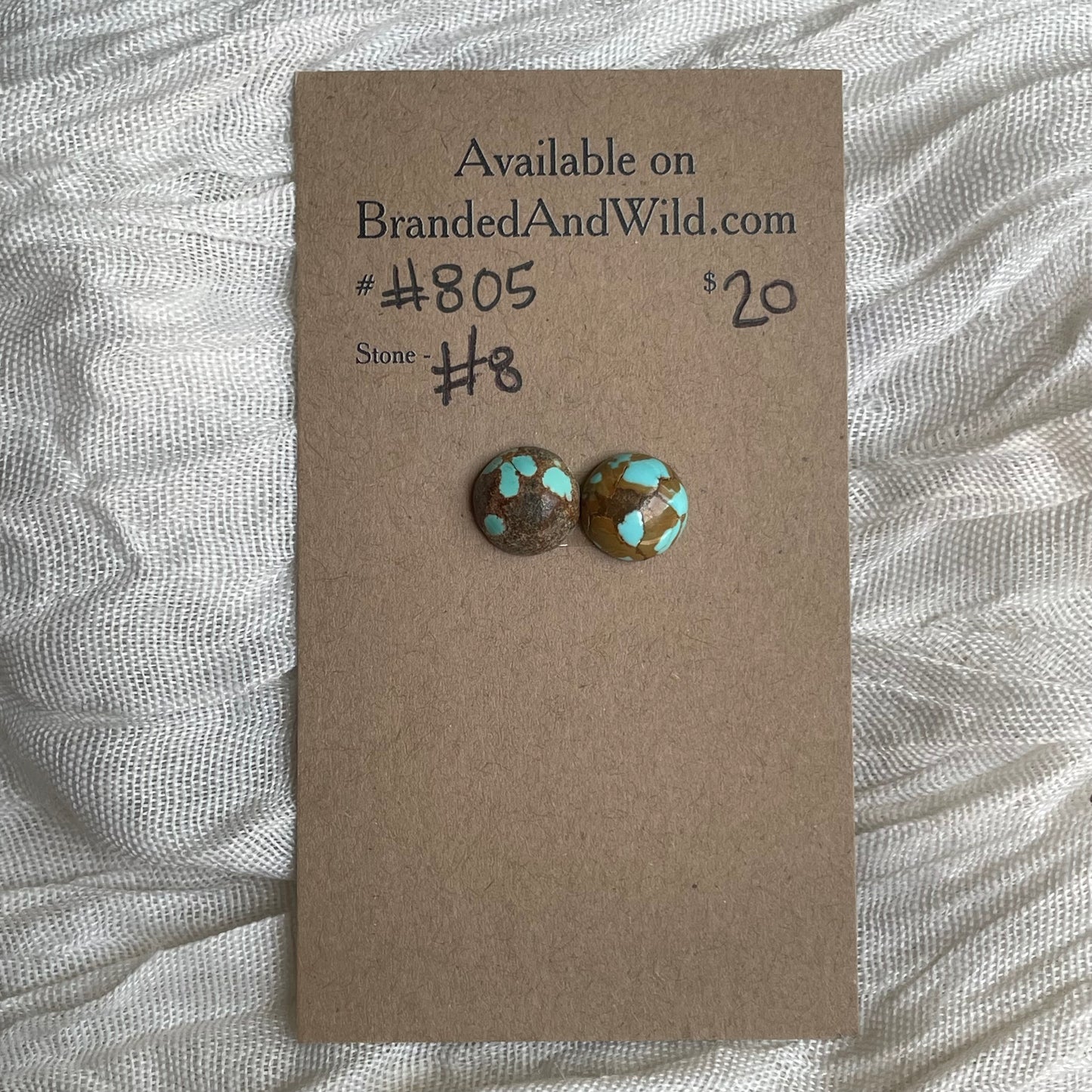#8 Turquoise Cabochon - #805 581EBF5D-9B2F-45C1-B01C-649BA789CABF Brandedandwild.com