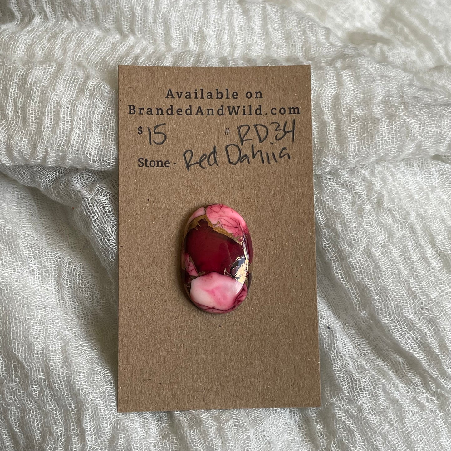 Red Dahlia Cabochon - RD34