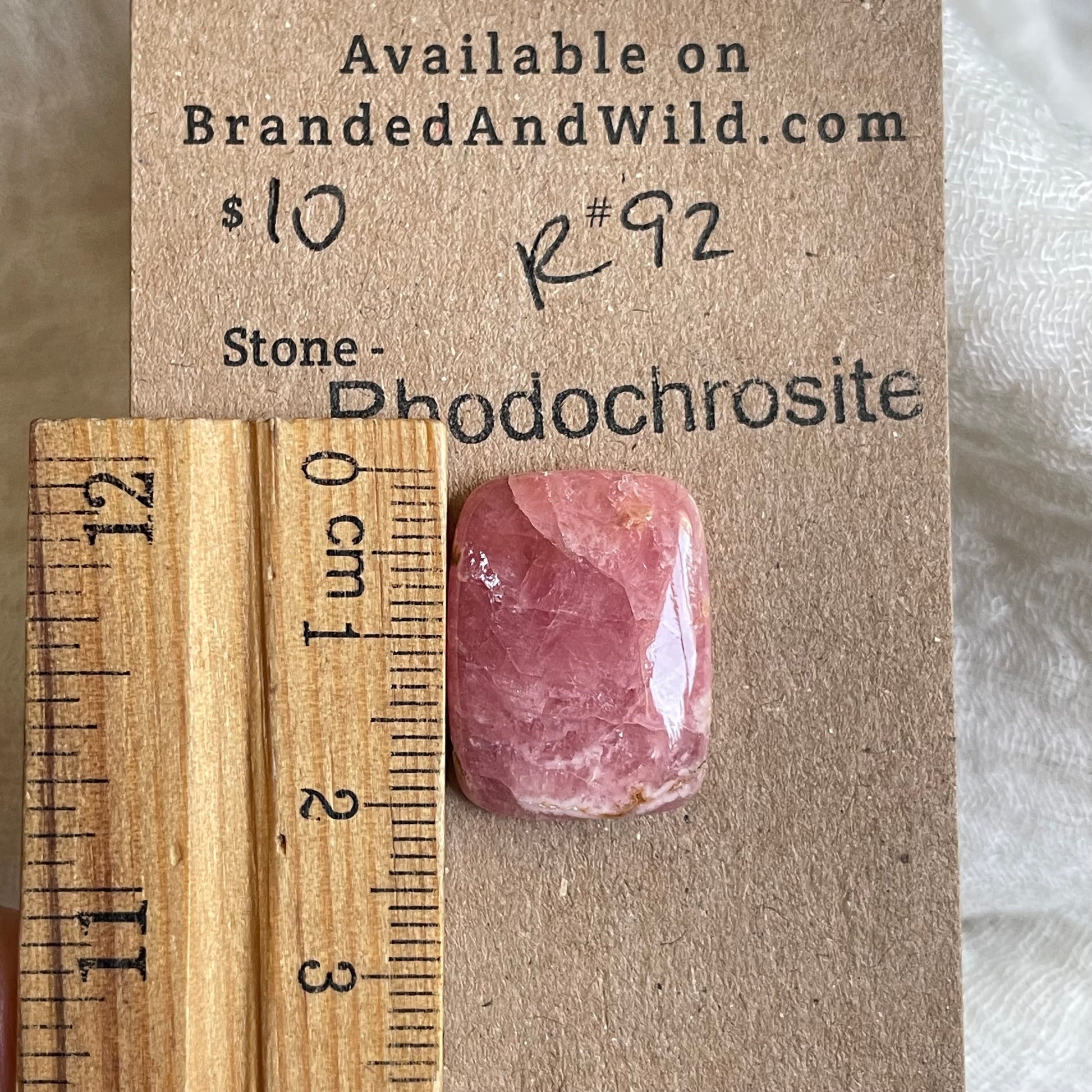 Rhodochrosite Cabochon - R92 58E4A6B9-D47B-4268-BEA4-679BE81AD604 Brandedandwild.com