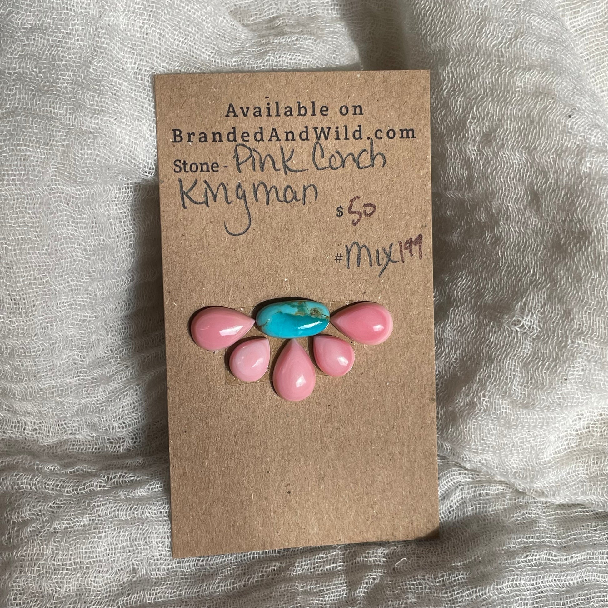 Kingman / Pink Conch Cabochon - Mix199 58E65EE6-711F-4515-B821-451C0EE15098 Brandedandwild.com