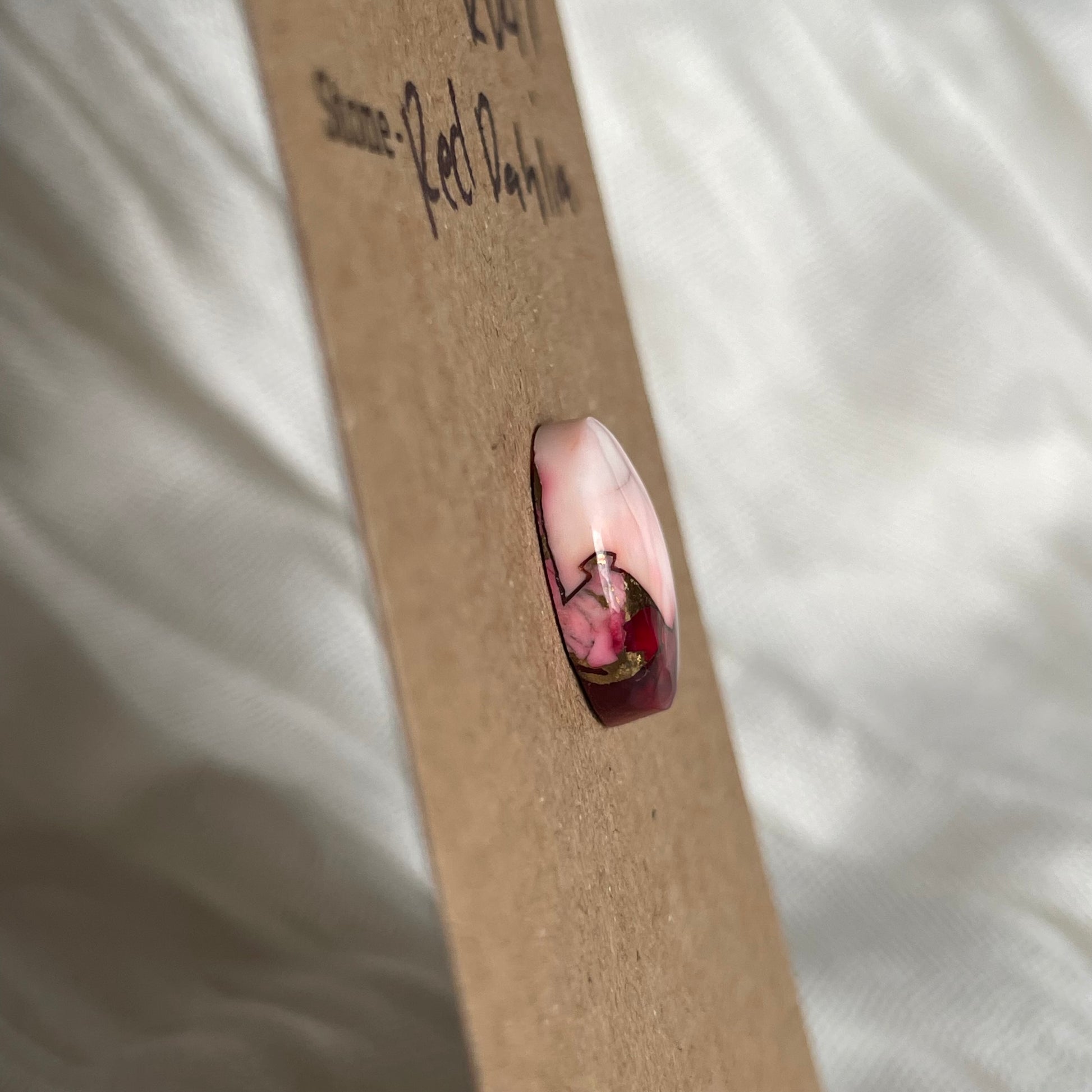 Red Dahlia Cabochon - RD47 590AC6E9-CB27-48D8-8684-16594BB5CA7C Brandedandwild.com