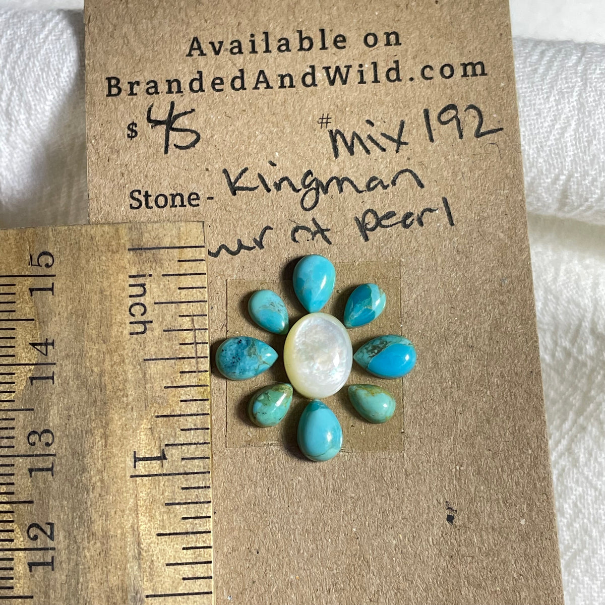 Kingman Turquoise / Mother of Pearl Cabochon - Mix192