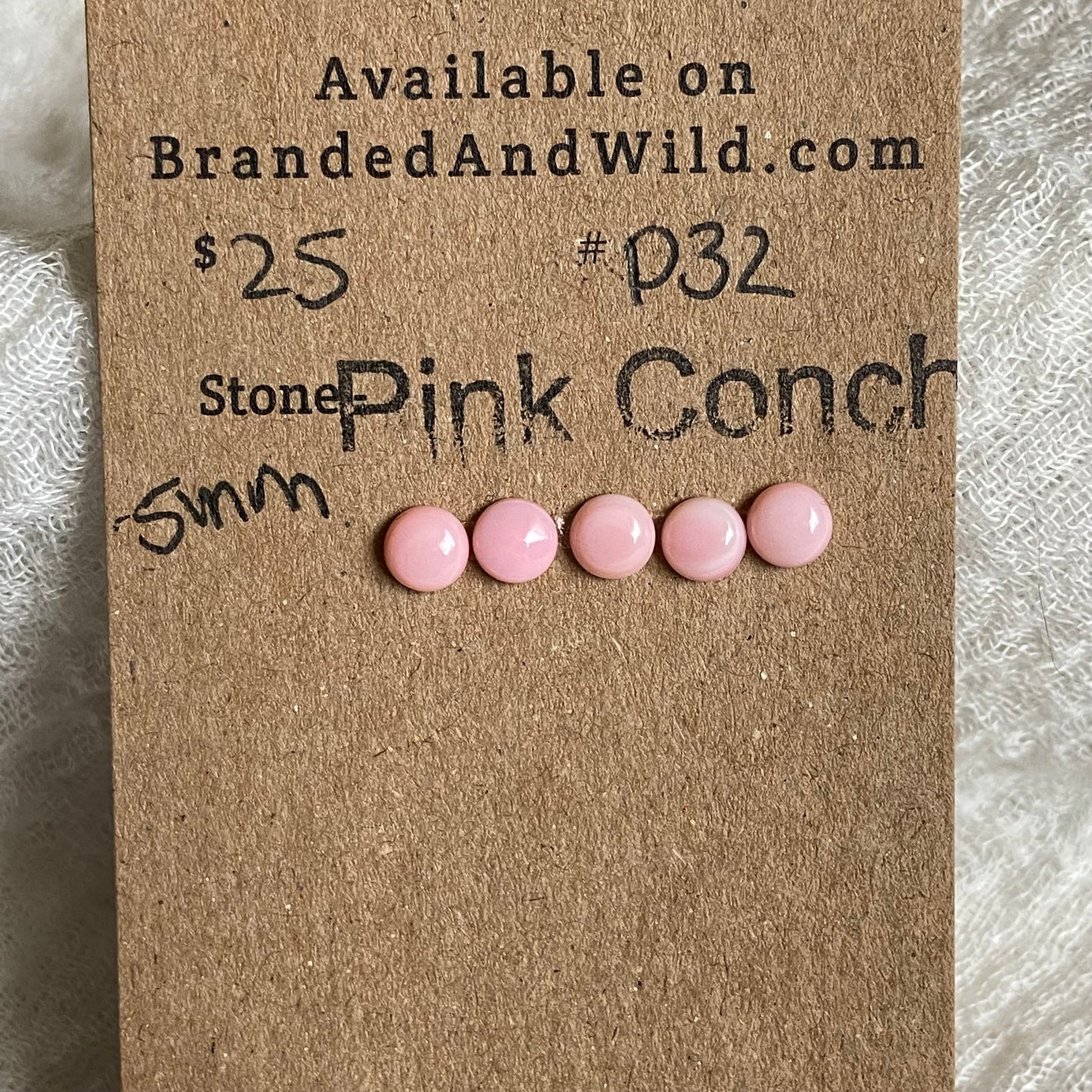 Pink Conch Cabochon - P32 593C5D40-85CC-4EB5-BBA3-6CC82B7C8D68 Brandedandwild.com
