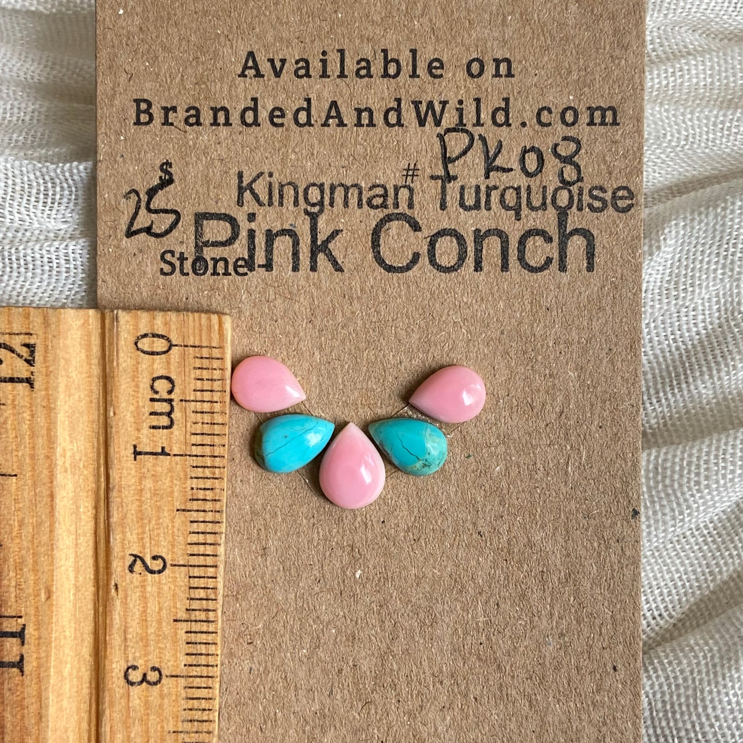 Pink Conch / Kingman Turquoise Cabochon - PK08 5956FAD2-EEF0-4FFB-9671-B86A709F8FA5 Brandedandwild.com
