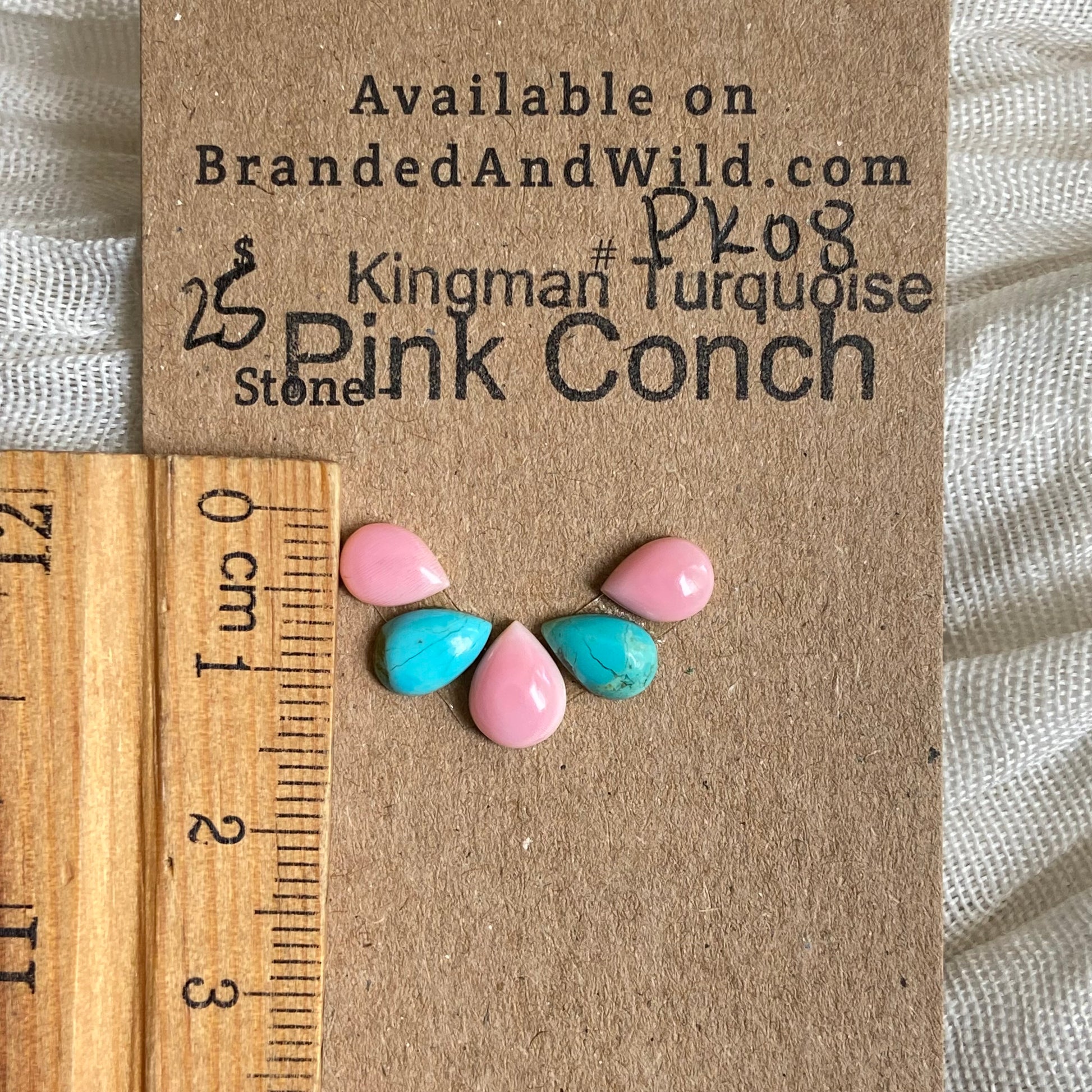 Pink Conch / Kingman Turquoise Cabochon - PK08 5956FAD2-EEF0-4FFB-9671-B86A709F8FA5 Brandedandwild.com