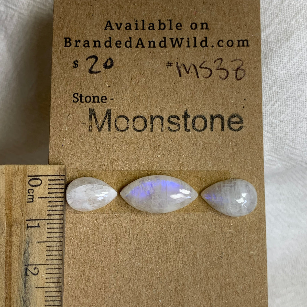 Moonstone Cabochon - MS38 59626273-4426-4B4D-A9C2-91280C6B0FBE Brandedandwild.com