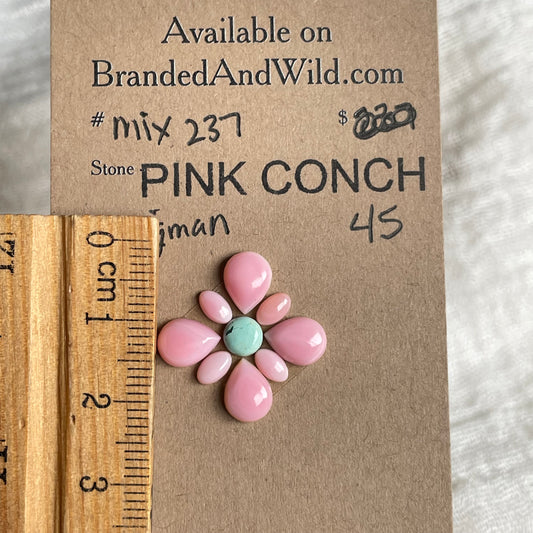 Kingman Turquoise / Pink Conch Cabochon - Mix237 597E4FD2-C0CD-4F8C-AF32-7825AEEDE723 Brandedandwild.com