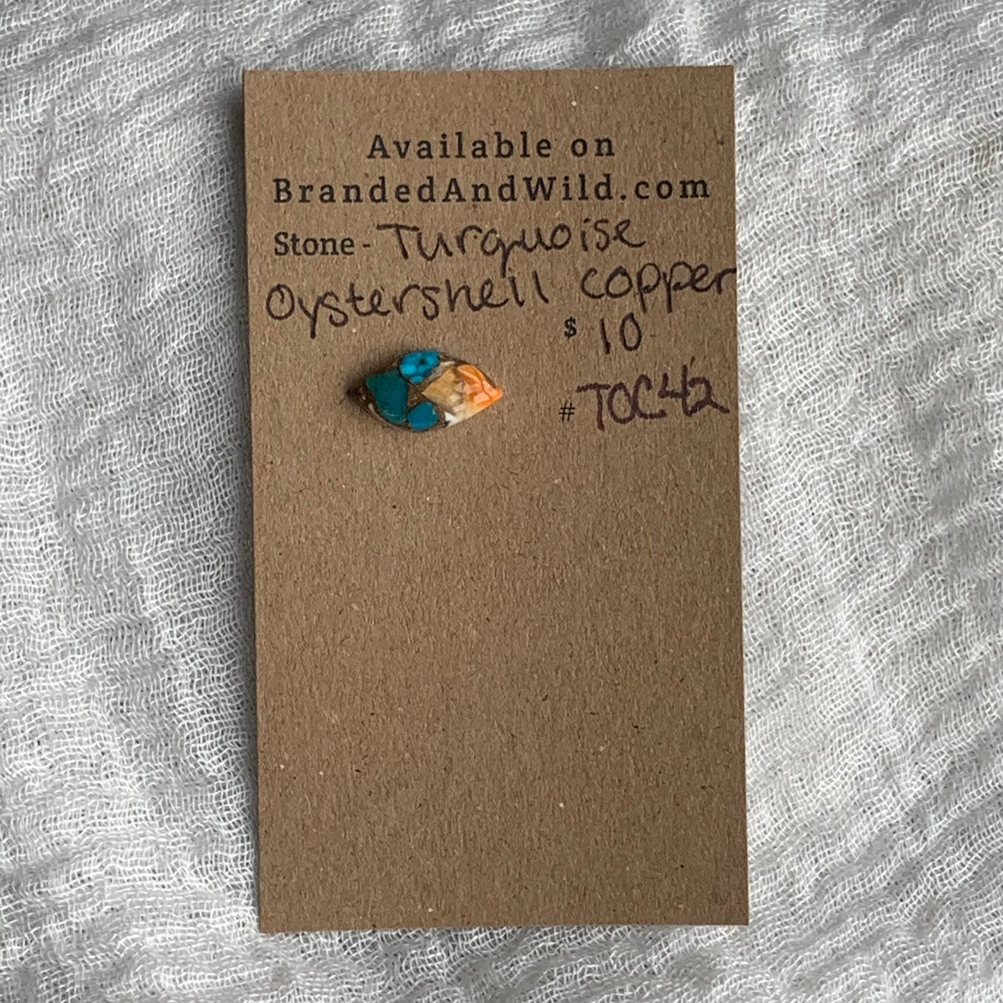 Turquoise, Oystershell, Copper Cabochon - TOC42