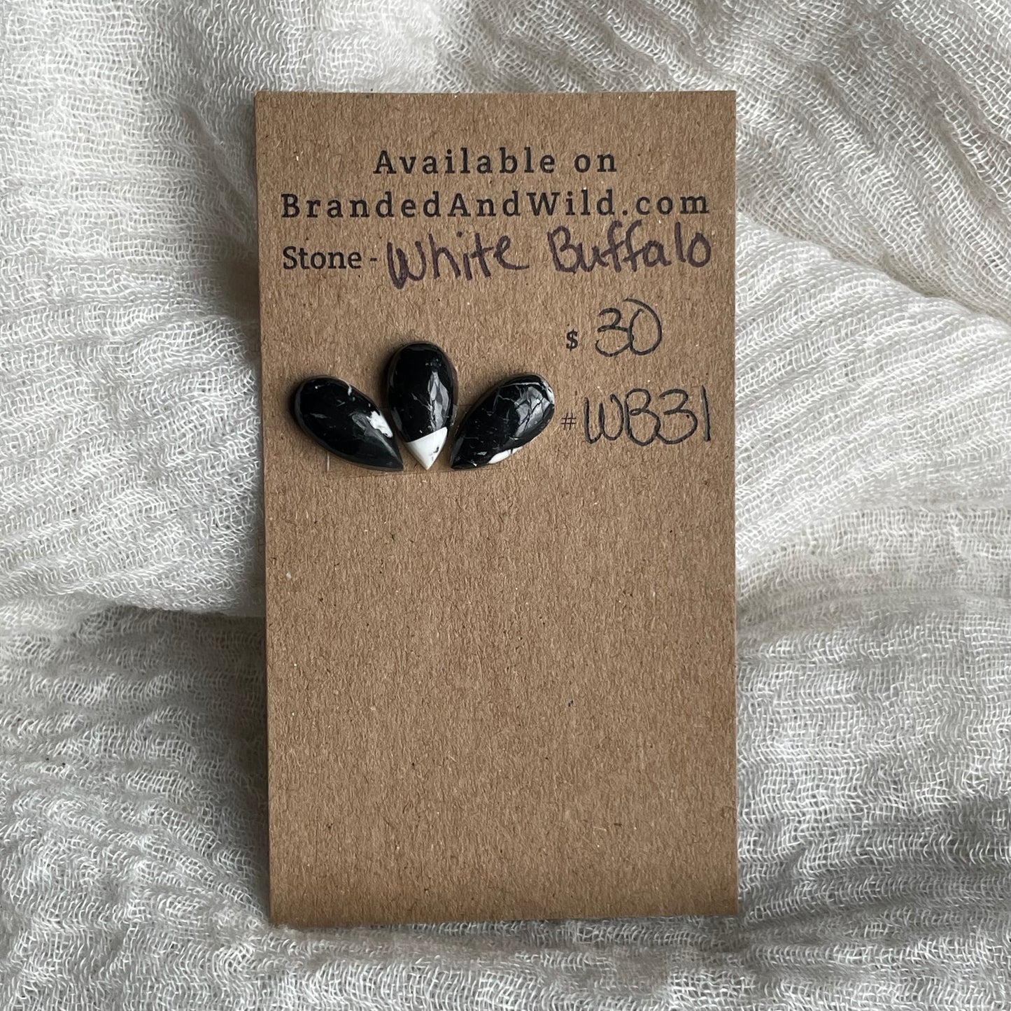White Buffalo Cabochon - WB31 59C08DE4-33A4-46E5-BFCB-59F1E9D58CDA Brandedandwild.com