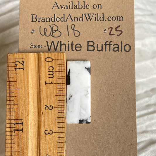 White Buffalo Cabochon - WB18 59F906FC-DA89-46A7-B495-CB492E01C40F Brandedandwild.com