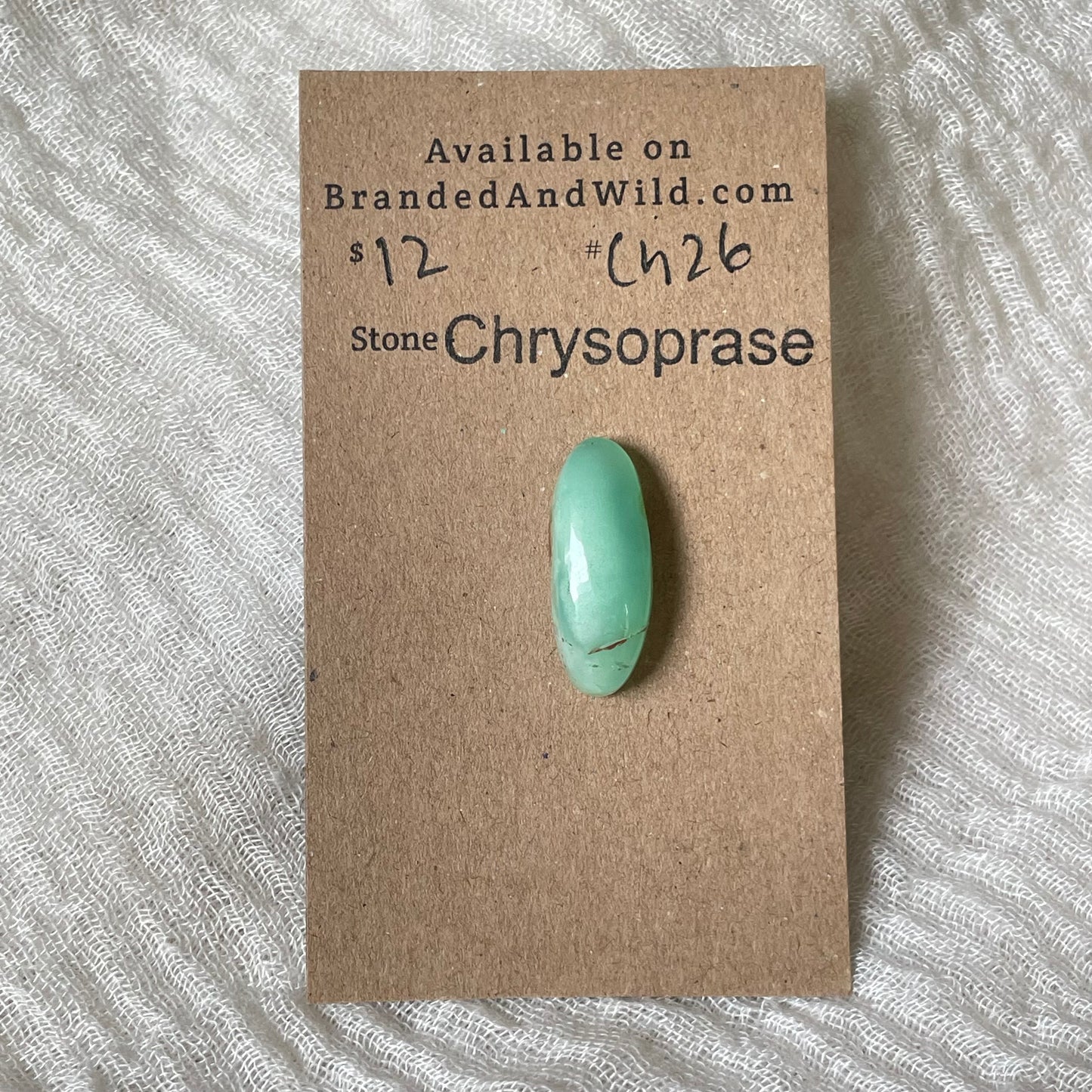 Chrysoprase Cabochon - Ch26 5A3B1DD4-6411-4CF5-9882-0C5C8B0A4FA1 Brandedandwild.com