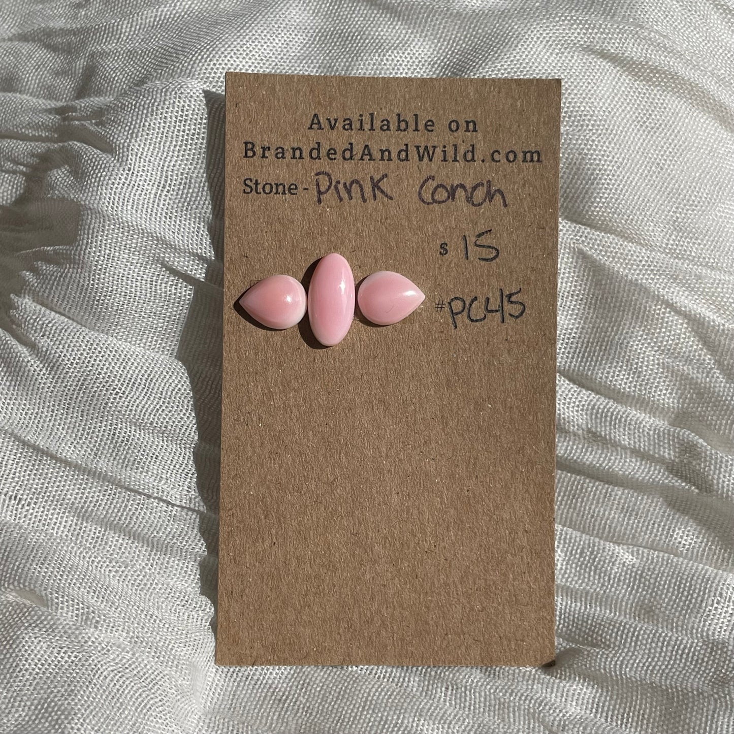 Pink Conch Cabochon - PC45 5A4032AC-C556-4C6C-98C0-BB7C89DAB459 Brandedandwild.com