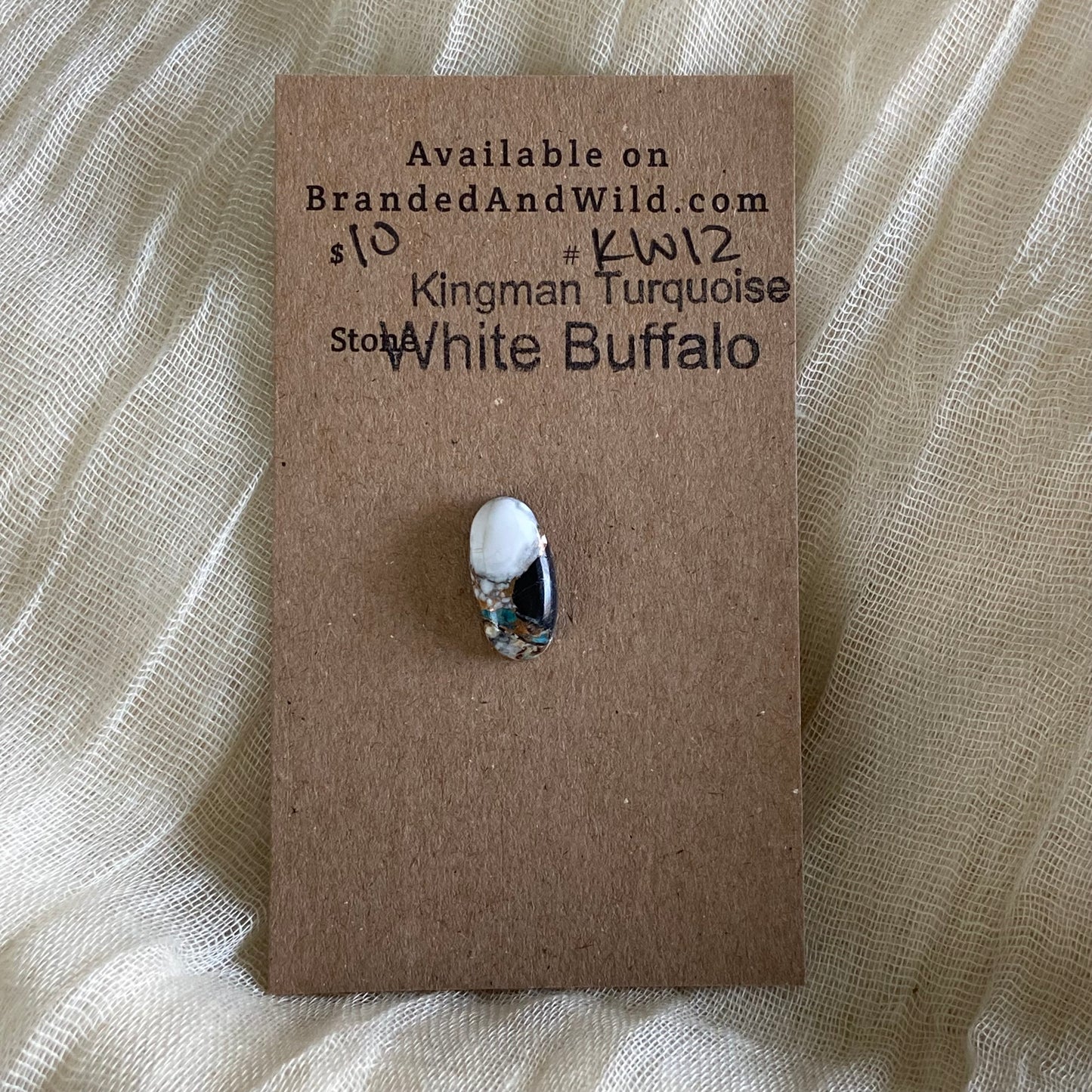 Kingman Turquoise, White Buffalo, Copper Cabochon - KW12