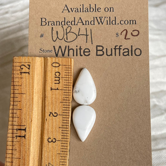 White Buffalo Cabochon - WB41 5A7E4EB4-2067-41B8-9CD7-B83946C07AD7 Brandedandwild.com
