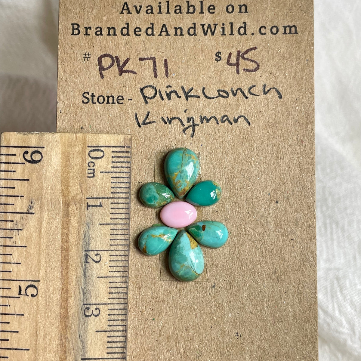 Pink Conch / Kingman Turquoise Cabochon - PK71