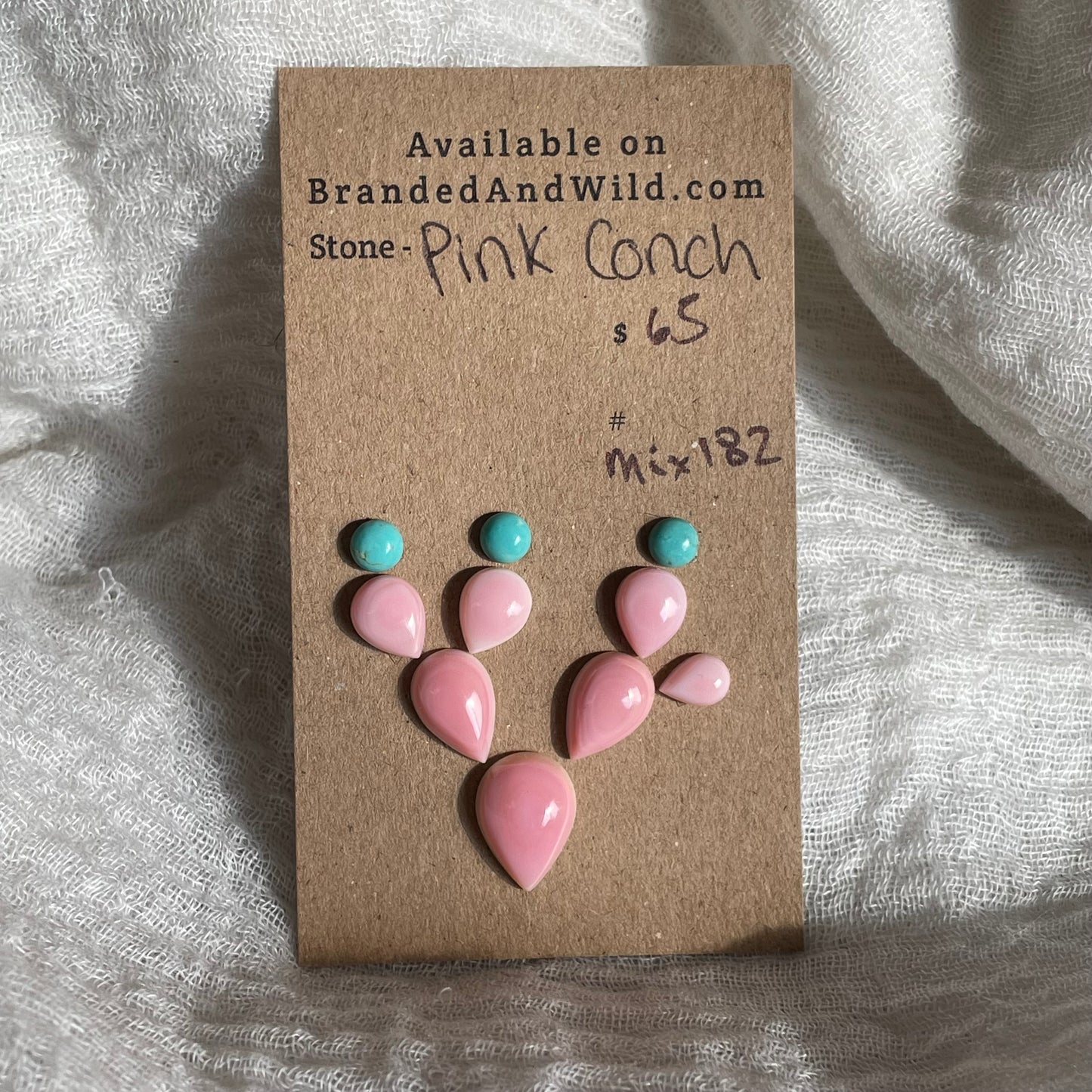 Kingman / Pink Conch Cabochon - Mix182 5ABD96A0-E00C-4EB5-8EB1-C339DDFC8910 Brandedandwild.com