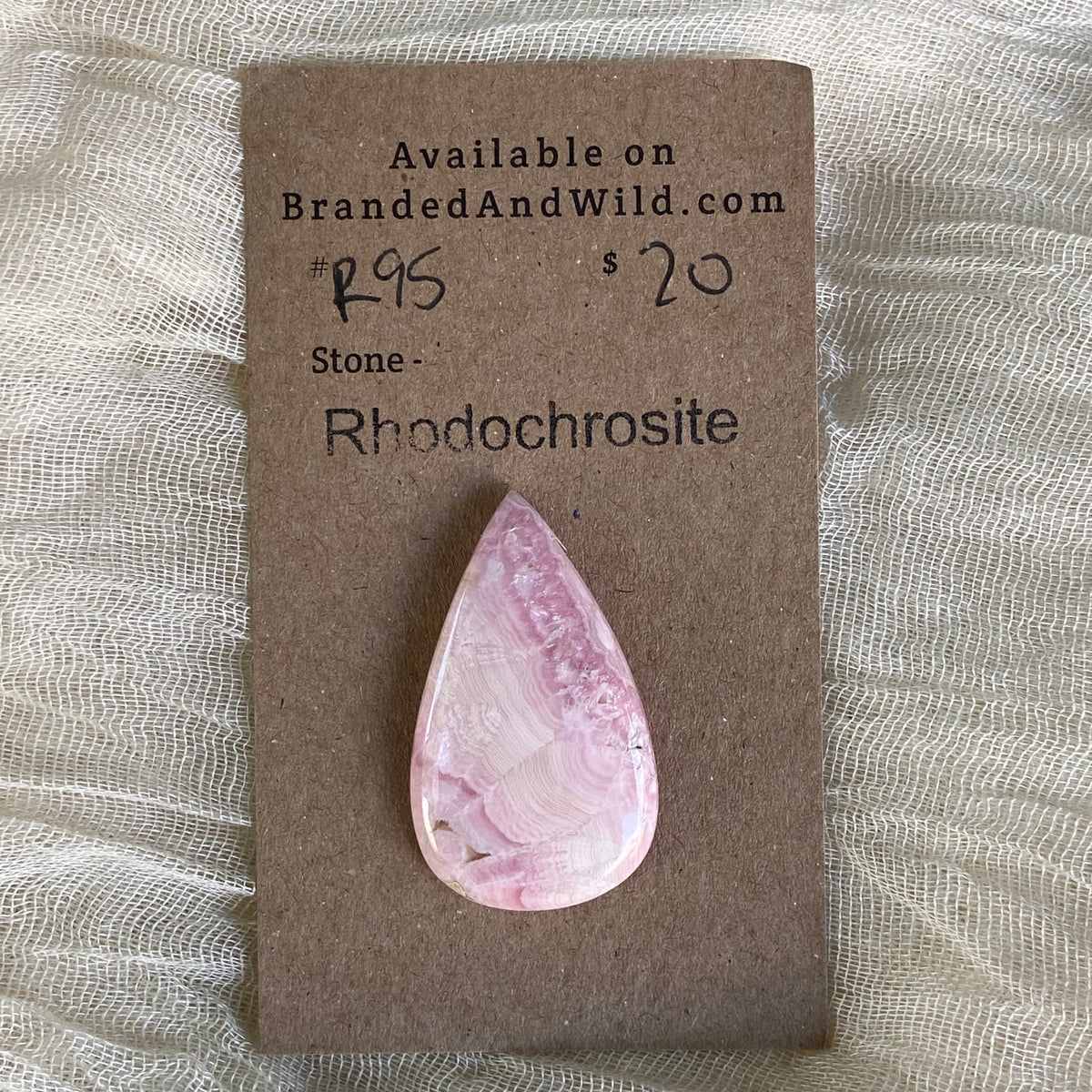 Rhodochrosite Cabochon - R95 5AC4224D-9950-4E09-8E23-DCB86B28D947 Brandedandwild.com
