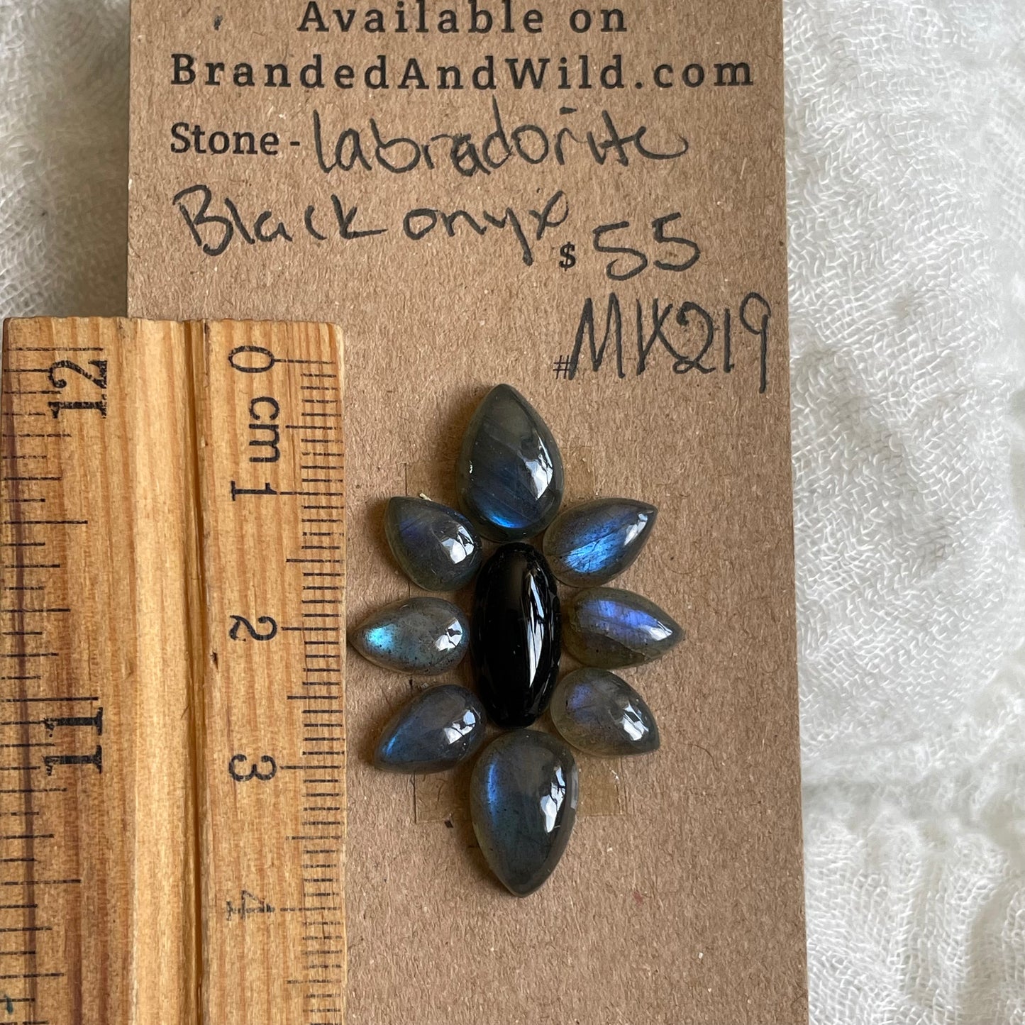 Labradorite / Black Onyx Cabochon - MIX219