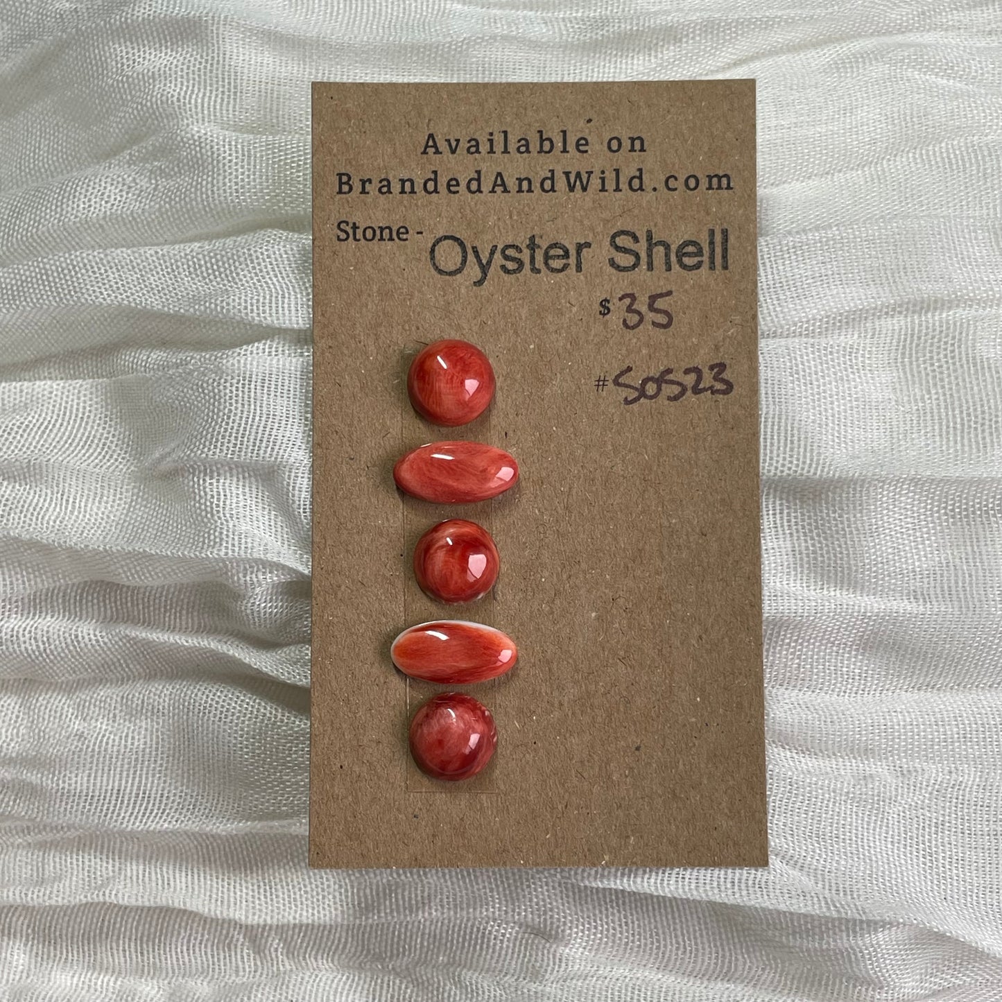 Oyster shell Cabochon - 0S23 5B5FA28B-B29F-40F4-9A82-B7A89E9CC545 Brandedandwild.com