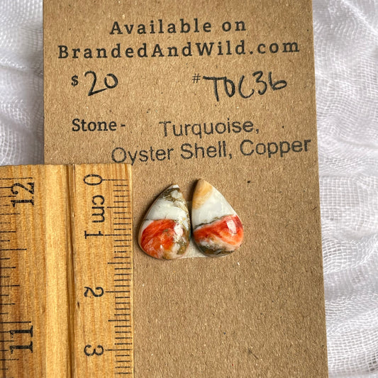 Turquoise, Oyster Shell, Copper Cabochon - TOC36 5B6414E6-06D1-4DDD-B6C0-38E8E0D170E2 Brandedandwild.com
