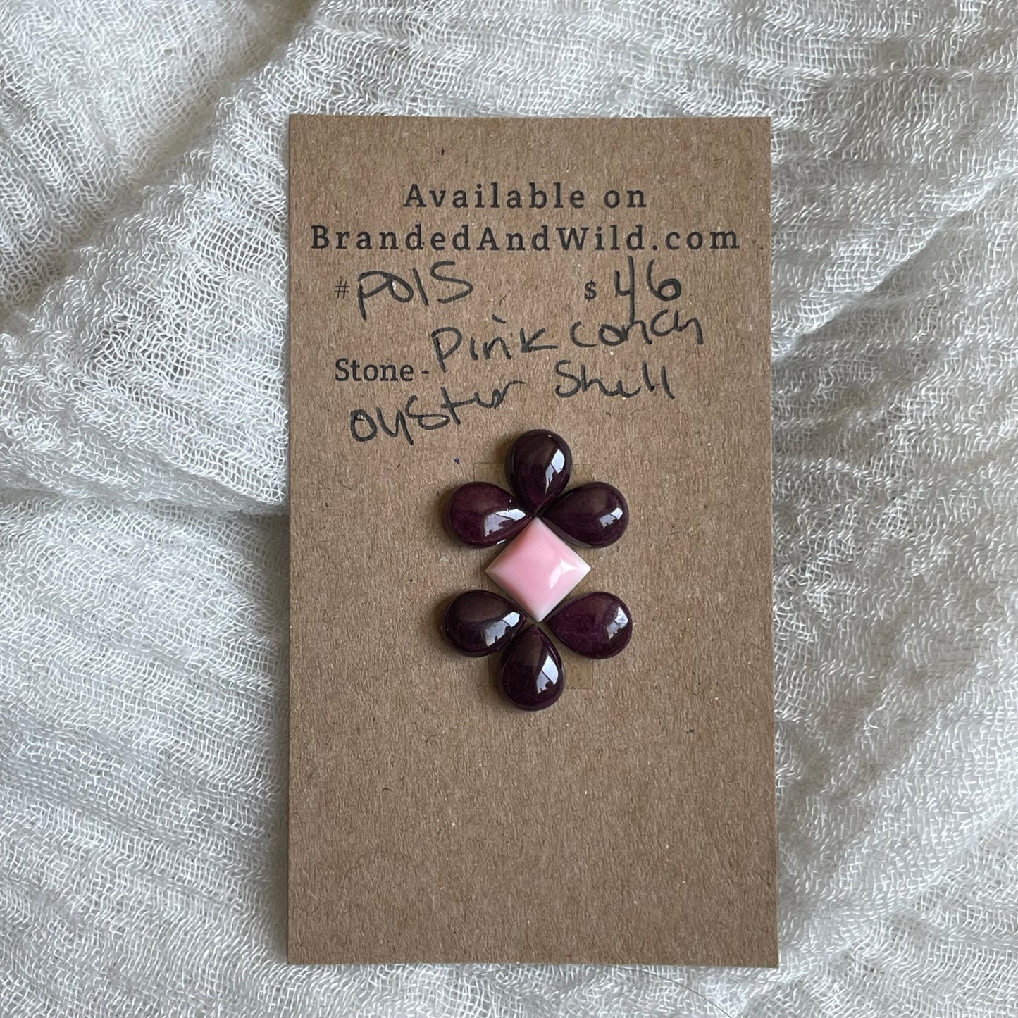 Pink Conch / Oyster Shell Cabochon - P015