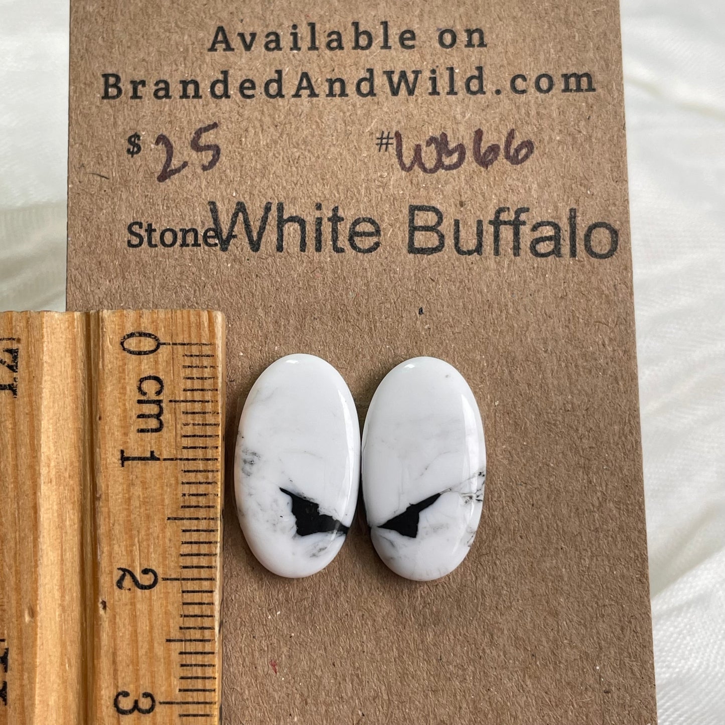 White Buffalo Cabochon - WB66 5BABFAA2-2DE9-4918-AA5D-2FAAA92E9D2D Brandedandwild.com