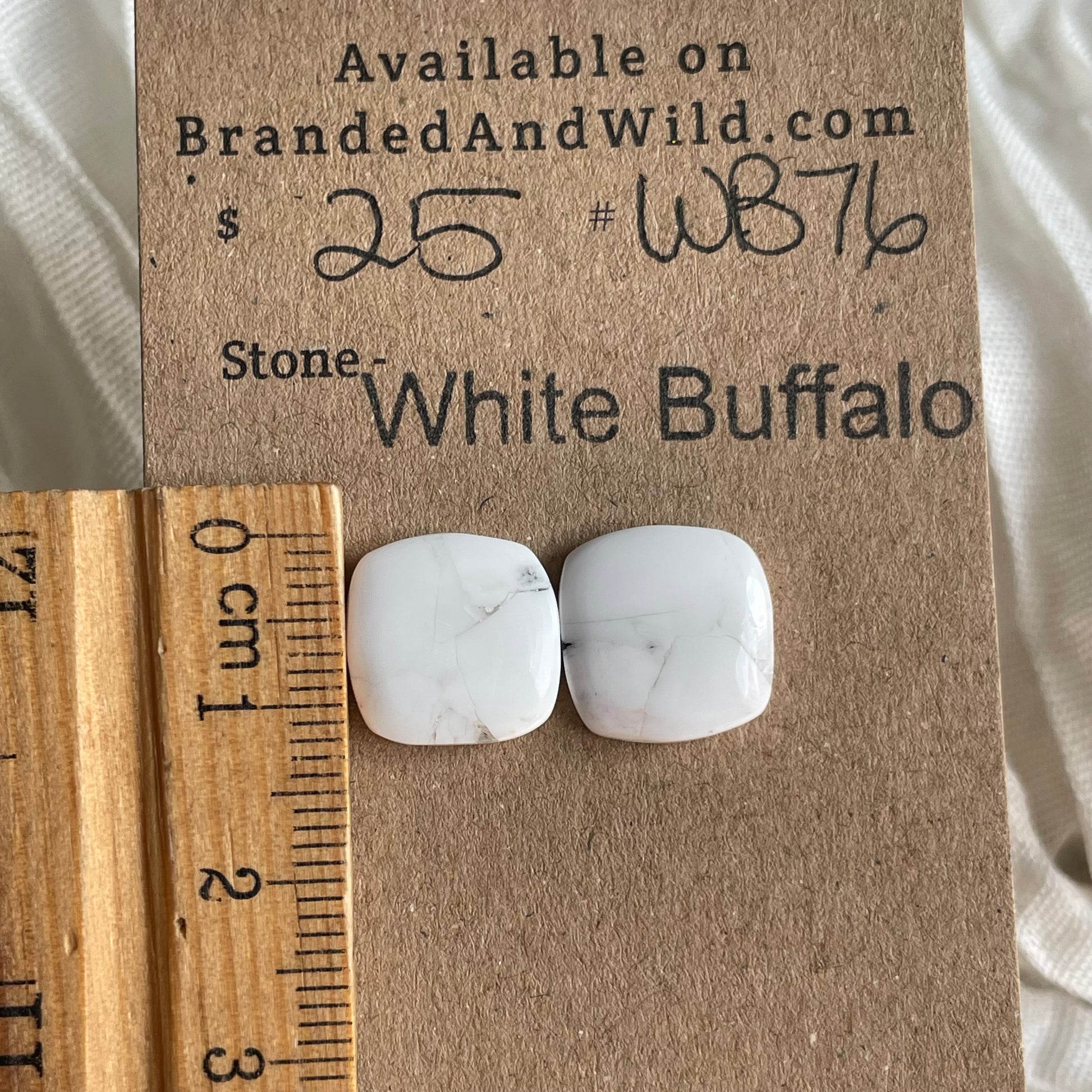 White Buffalo Cabochon - WB76 5BB9406A-B0CE-45B7-803F-B64B7BAC2315 Brandedandwild.com