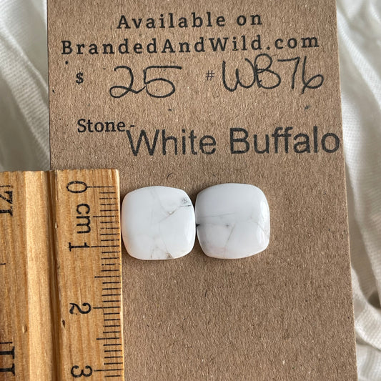 White Buffalo Cabochon - WB76 5BB9406A-B0CE-45B7-803F-B64B7BAC2315 Brandedandwild.com