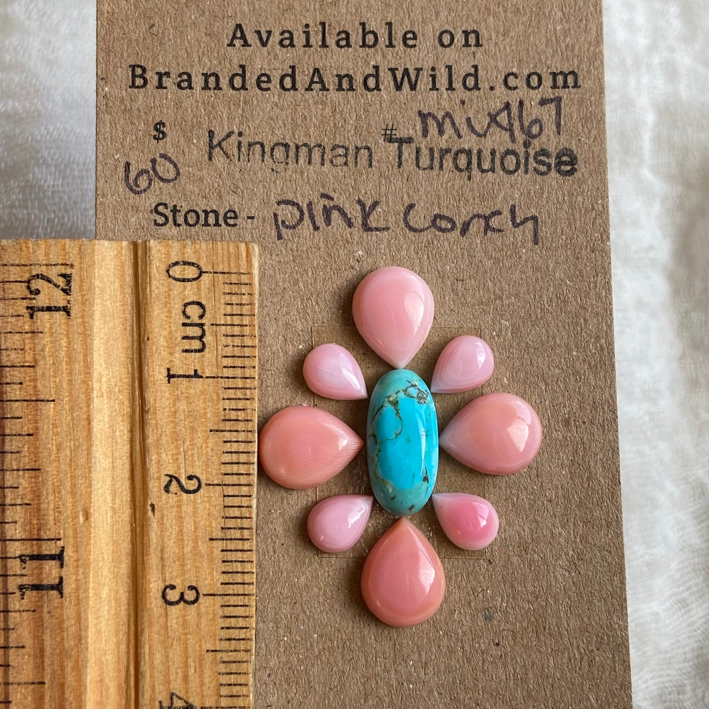 Pink Conch / Kingman Turquoise Cabochon - MIX167 5BD23CE1-3B1C-4922-84A8-CC198758999E Brandedandwild.com