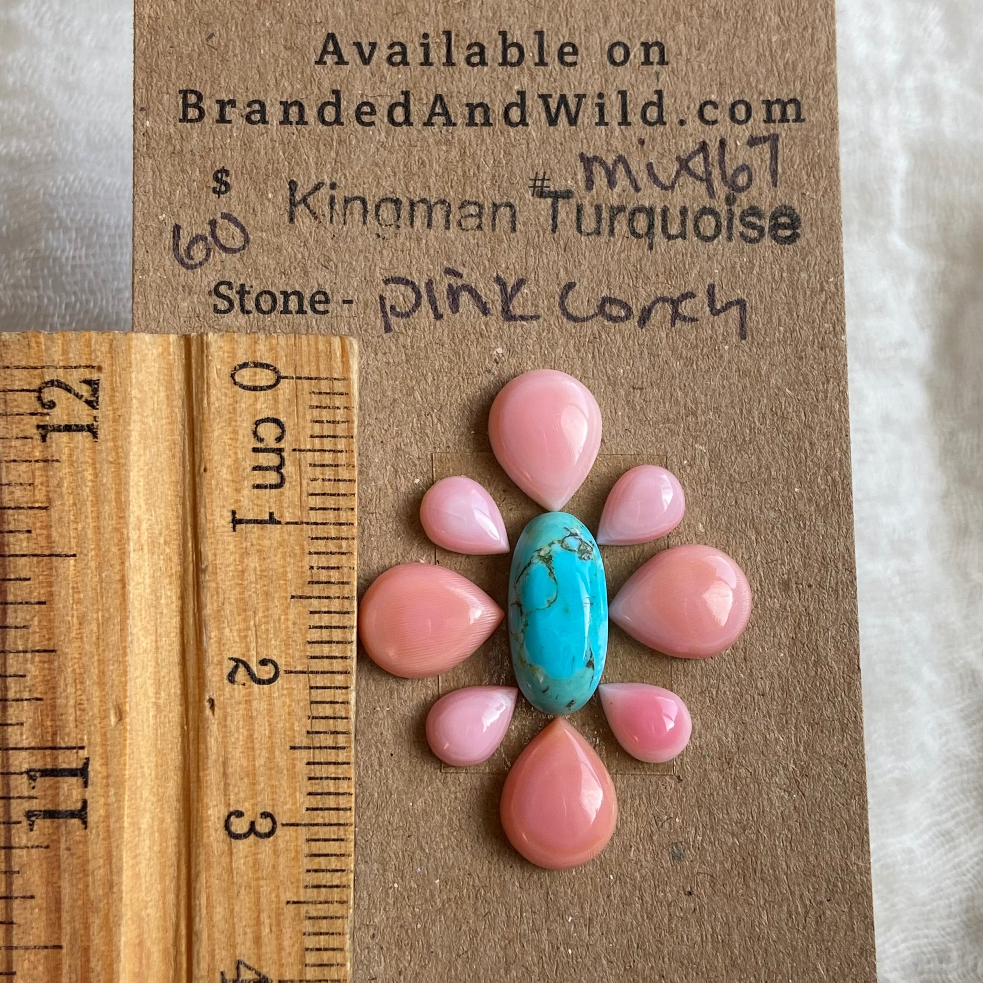 Pink Conch / Kingman Turquoise Cabochon - MIX167 5BD23CE1-3B1C-4922-84A8-CC198758999E Brandedandwild.com
