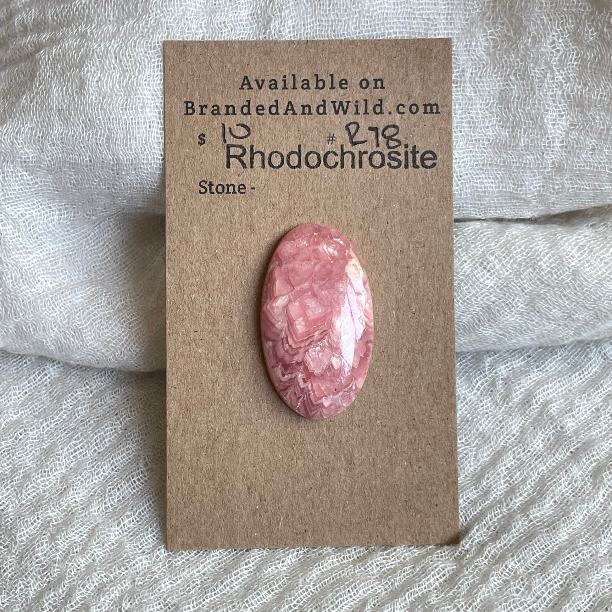 Rhodochrosite Cabochon - R78 5BE20CFA-8A00-46CC-B6B5-6A29804D3E27 Brandedandwild.com