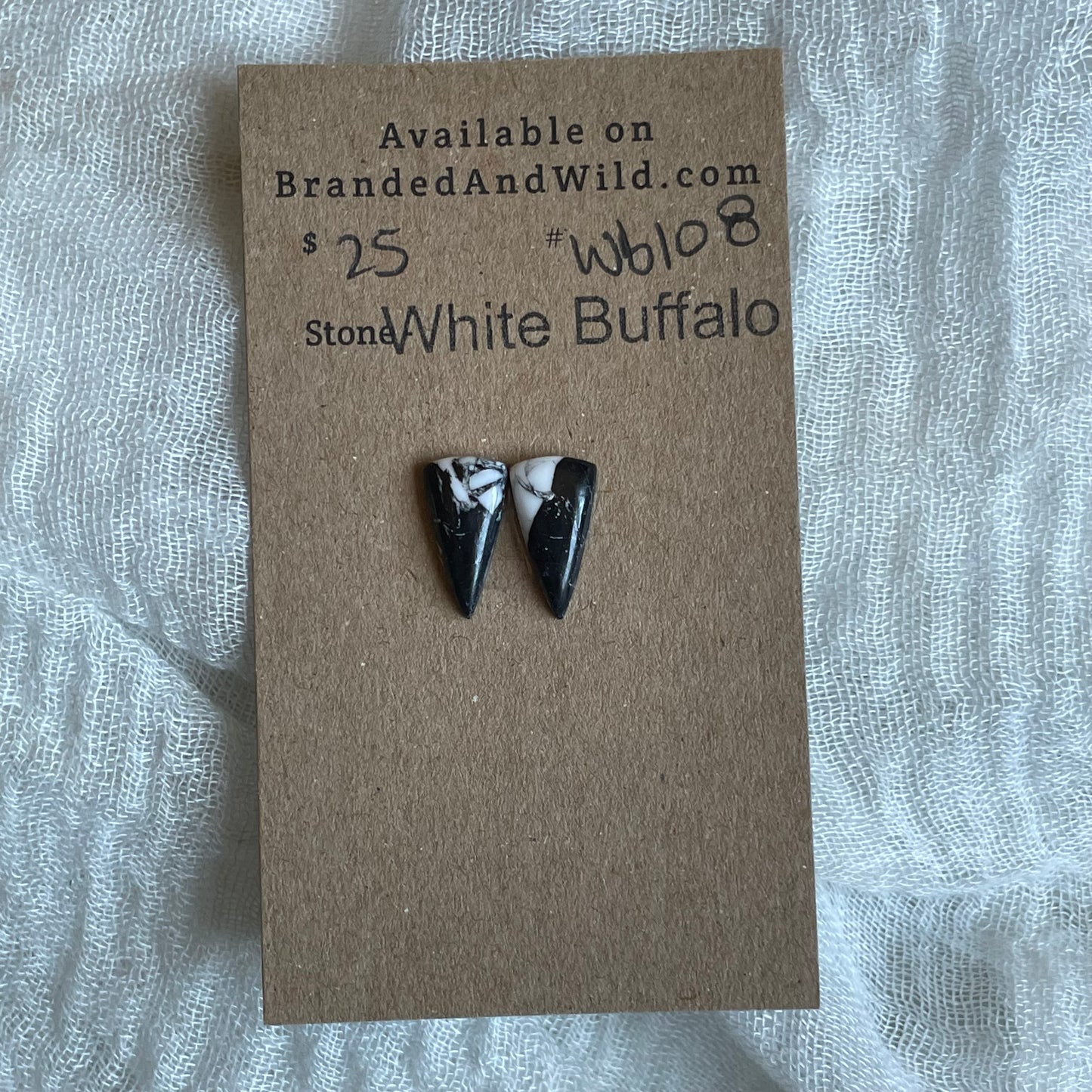 White Buffalo Cabochon - WB108 5C1D2D6E-370B-4BCF-AF21-FEFAD39D2FD6 Brandedandwild.com