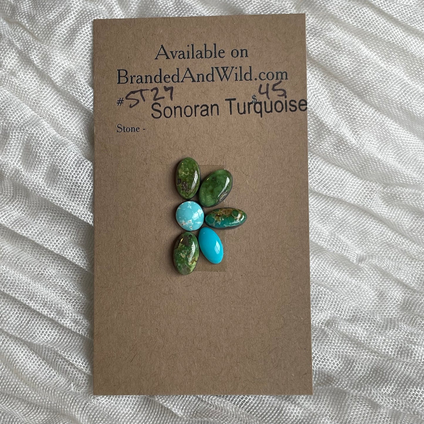 Sonoran Turquoise Cabochon - ST27 5C1EB2BB-8FBB-4AA8-A27F-DDAB3C6DE377 Brandedandwild.com
