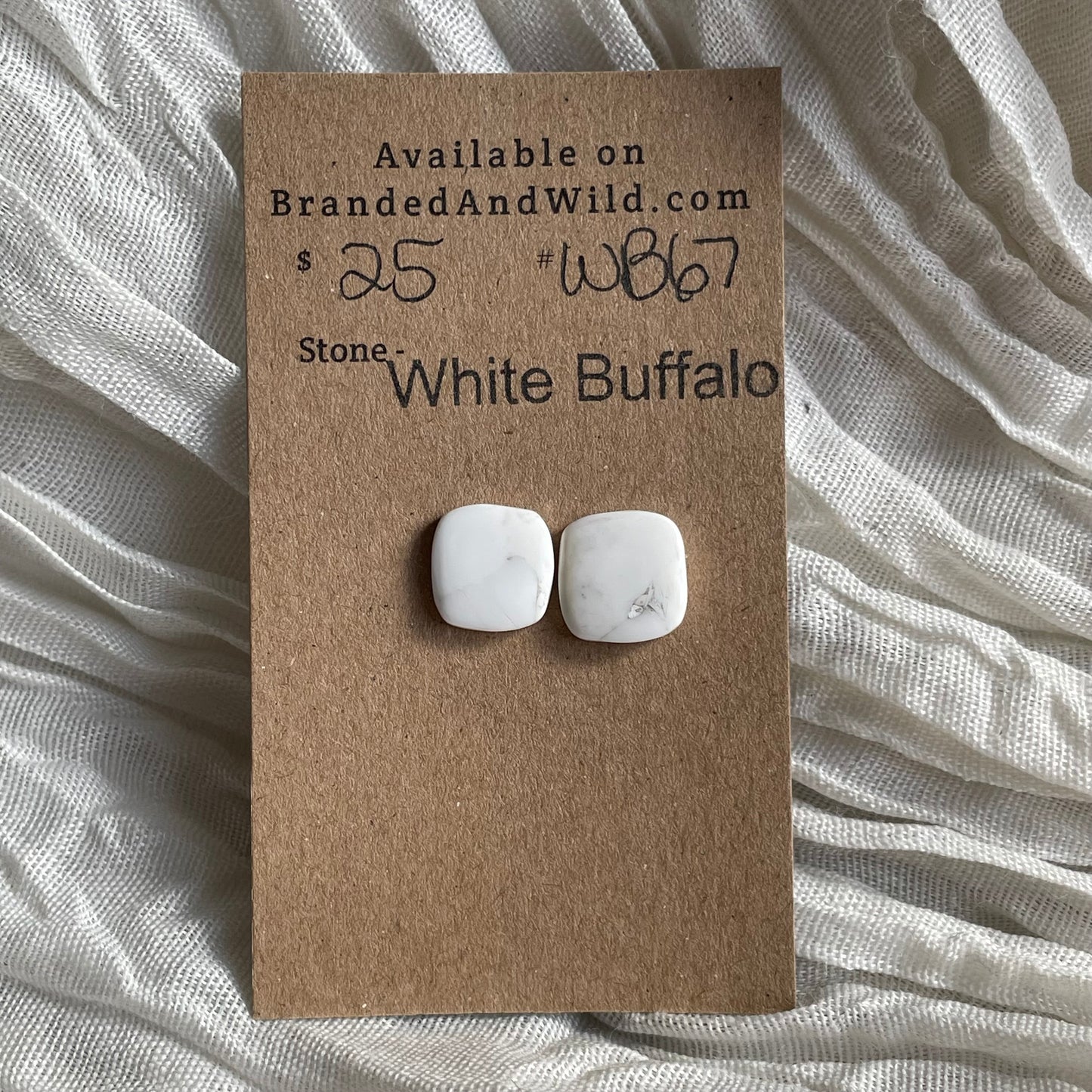 White Buffalo Cabochon - WB67 5C522204-404A-4032-AB89-3A123AABDFA0 Brandedandwild.com