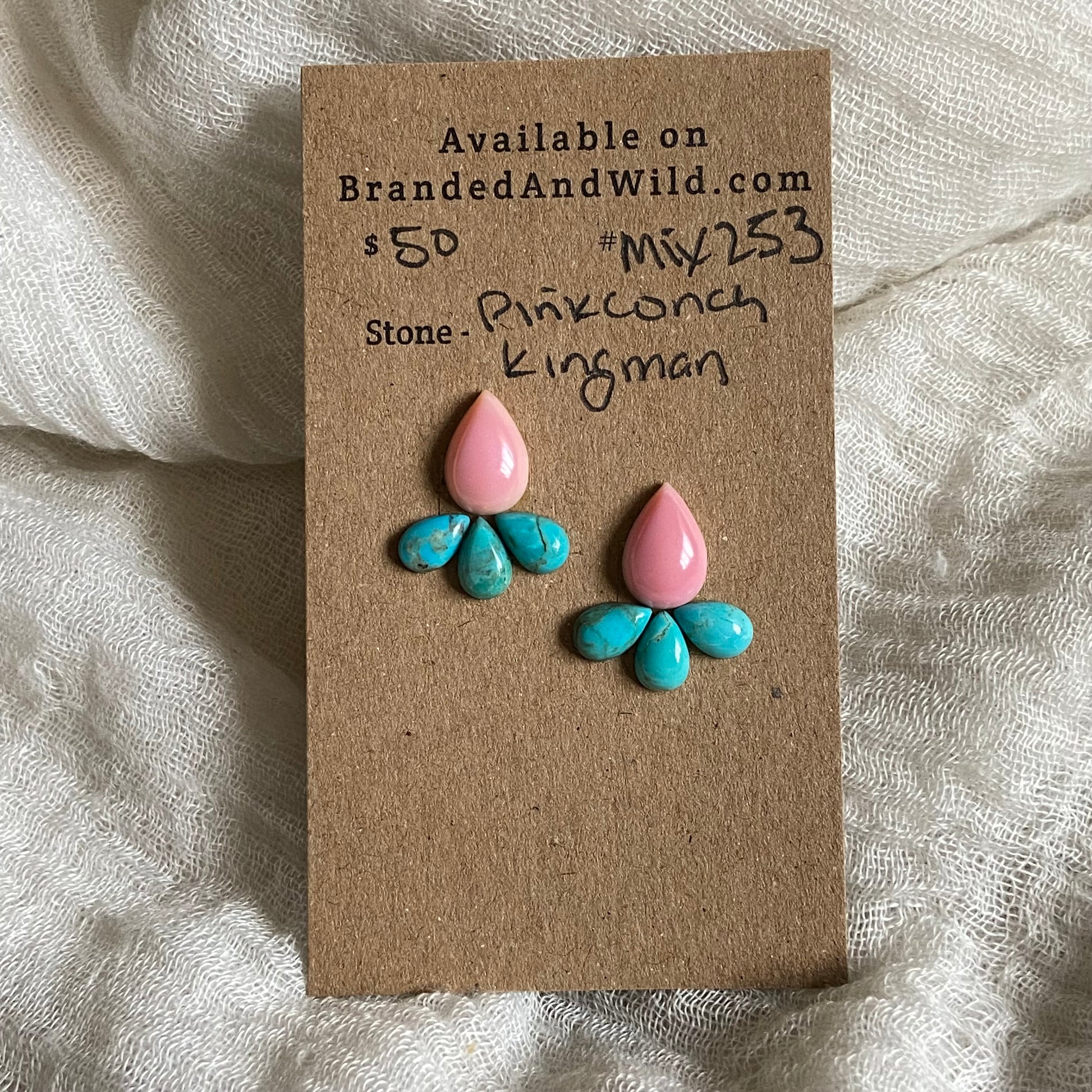 Kingman / Pink Conch Cabochon - Mix253 5C5A86C9-F43B-4426-AAB0-97E2A470AE1A Brandedandwild.com
