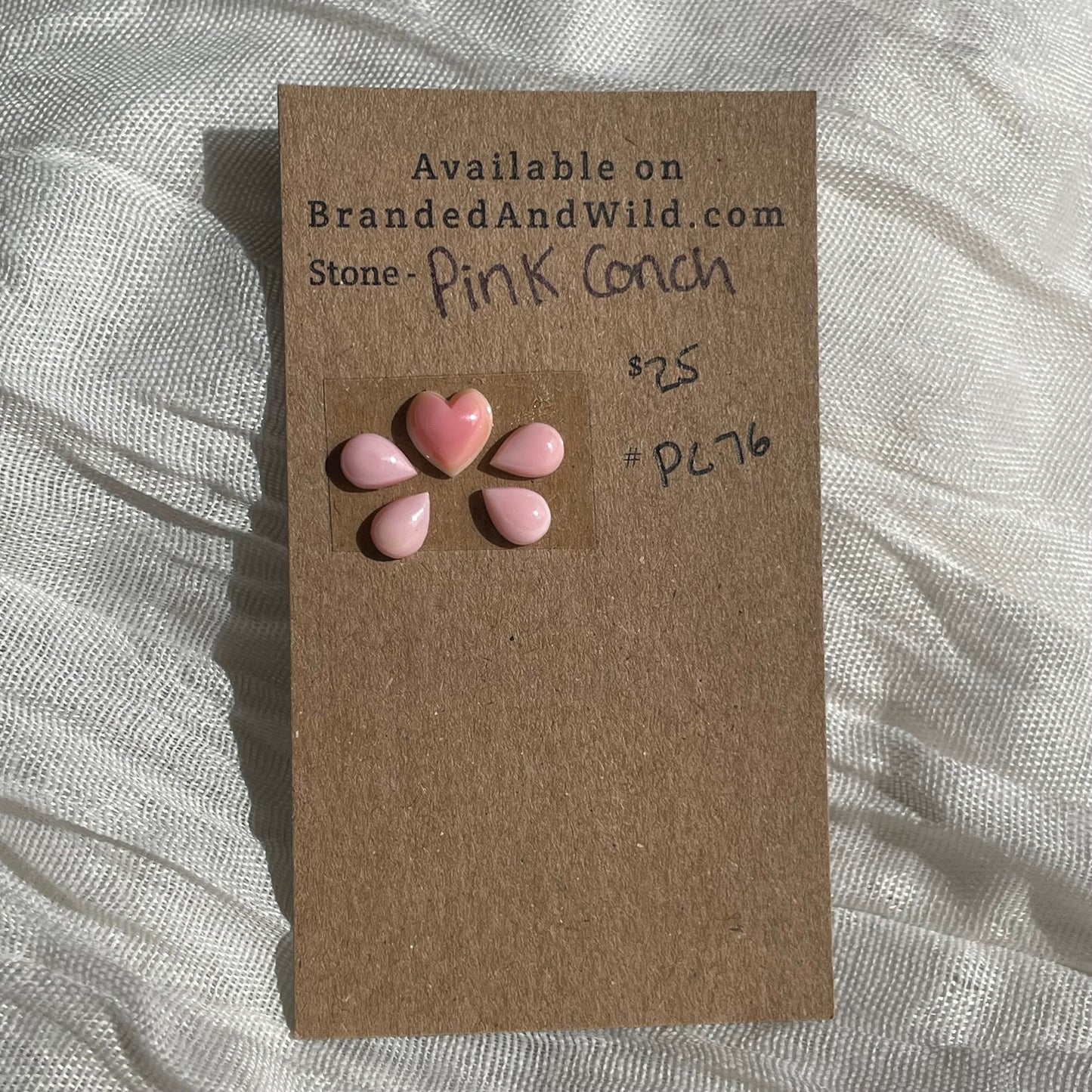 Pink Conch Cabochon - PC76 5C5A9D15-33DD-4CC7-8968-4CE79AD5B2A2 Brandedandwild.com