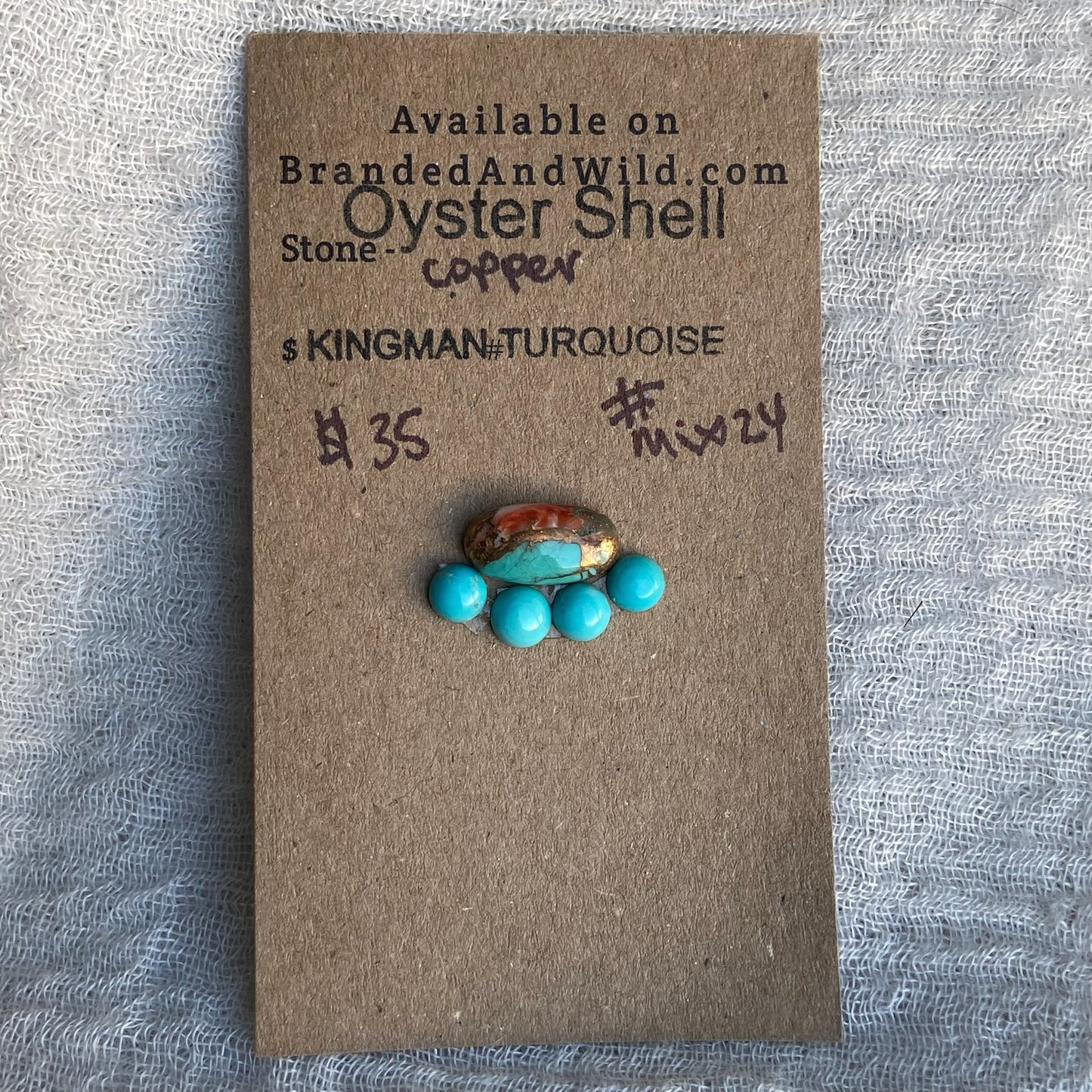 Kingman / Oyster Shell Cabochon - Mix24