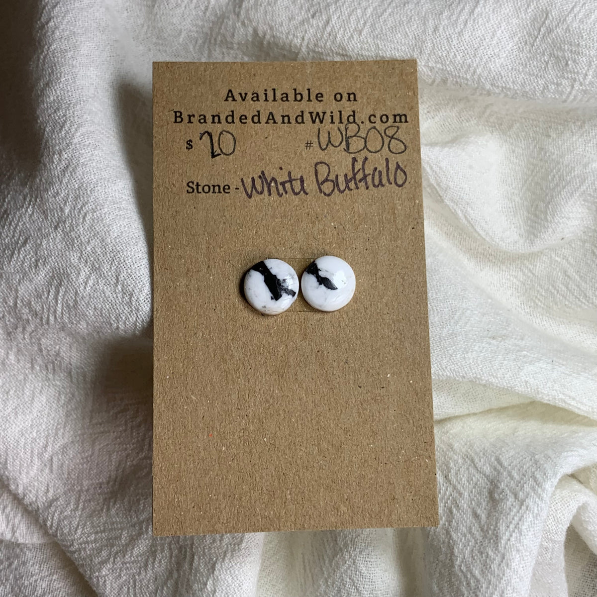 White Buffalo Cabochon - WB08 5CEF383C-57EE-423C-BAE7-70649CE6EC35 Brandedandwild.com