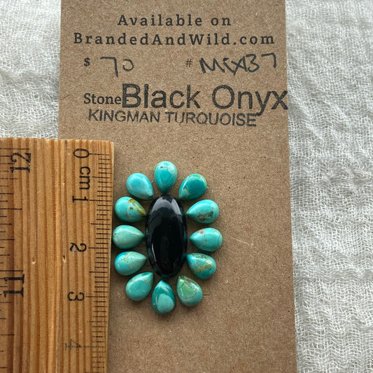 Kingman / Black Onyx Cabochon - Mix137